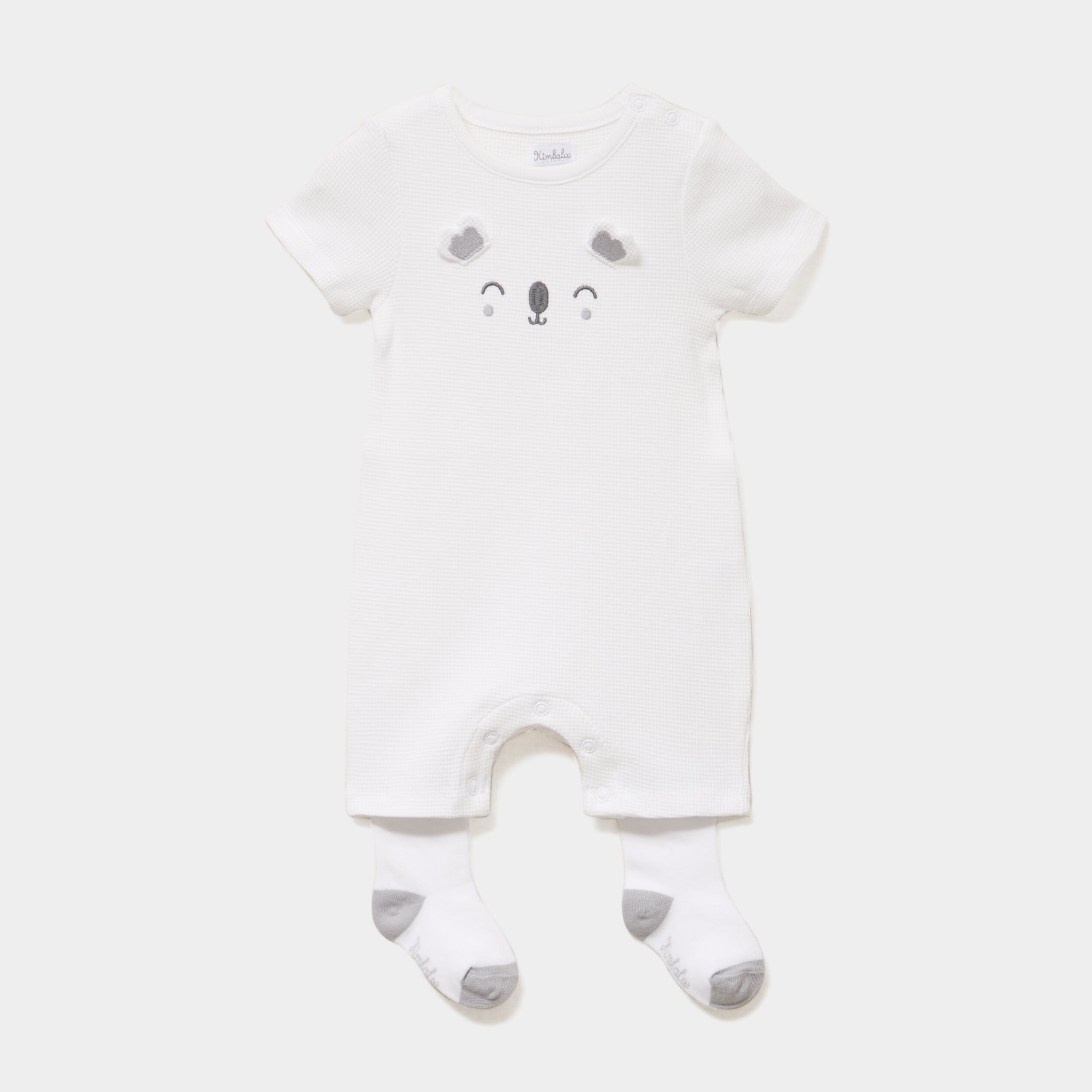 Ensemble combinaison short chaussettes blanc b&eacute;b&eacute;
