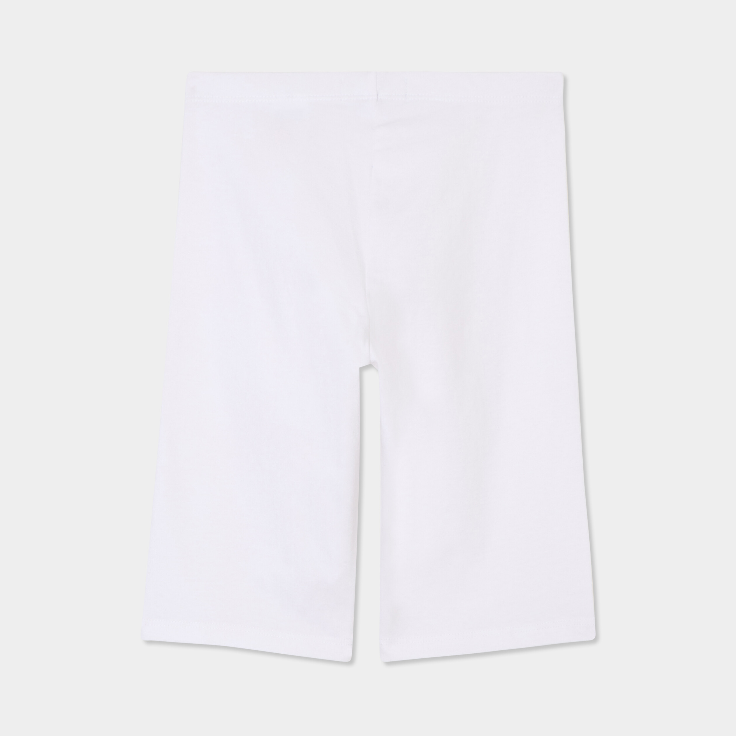 Short cycliste coton taille &eacute;lastiqu&eacute;e blanc fille
