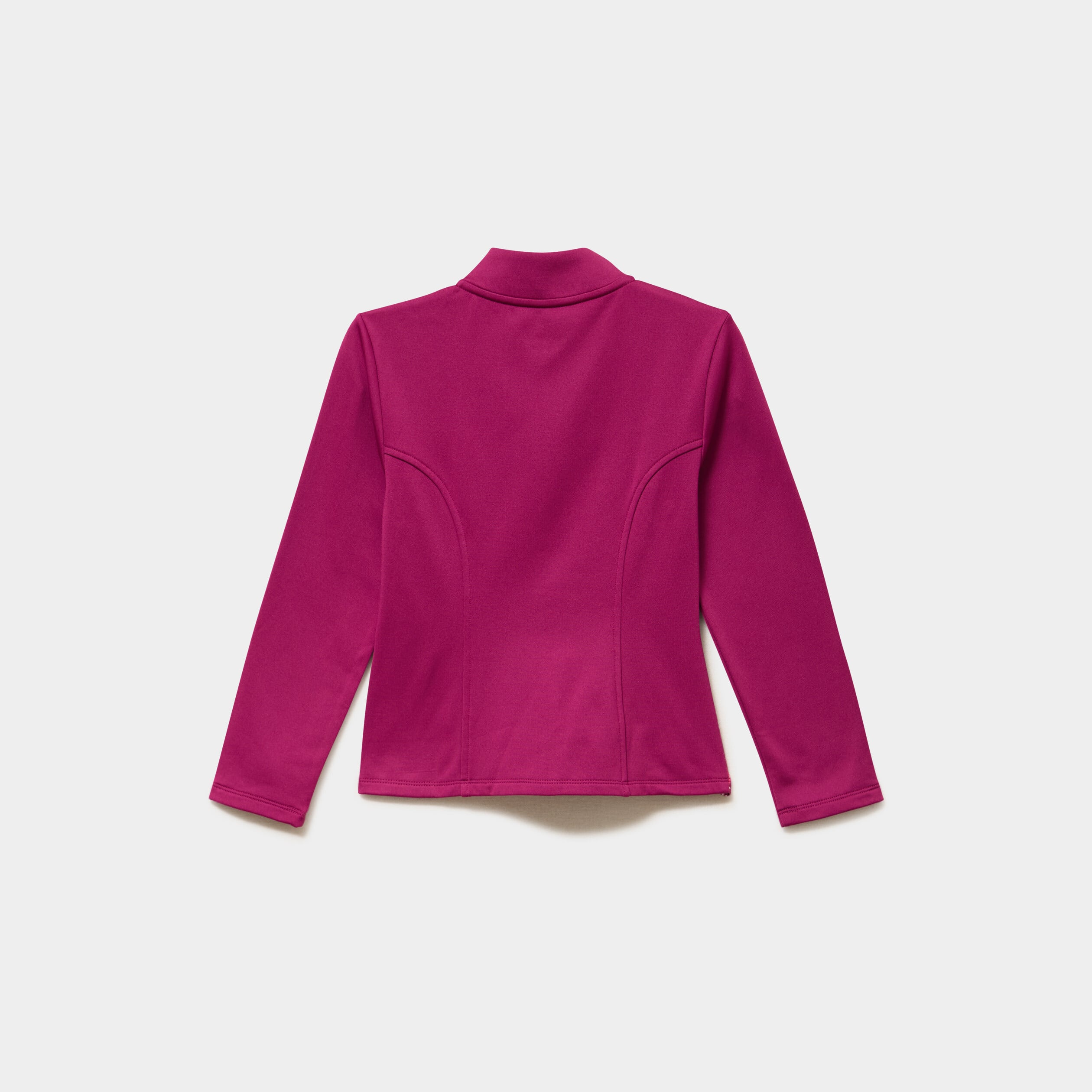 Gilet zipp&eacute; col montant prune fille