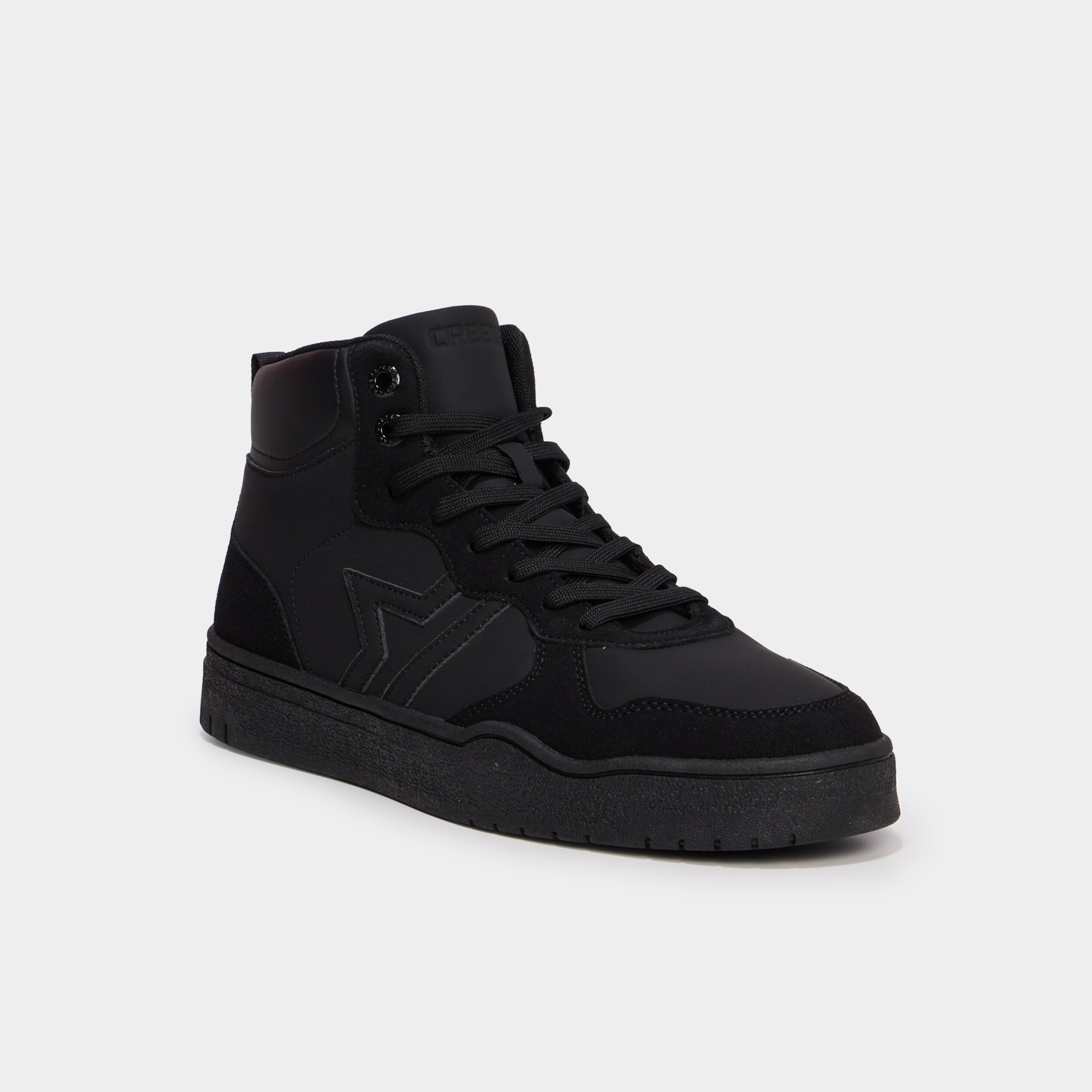 Baskets montantes &agrave; lacets noir homme