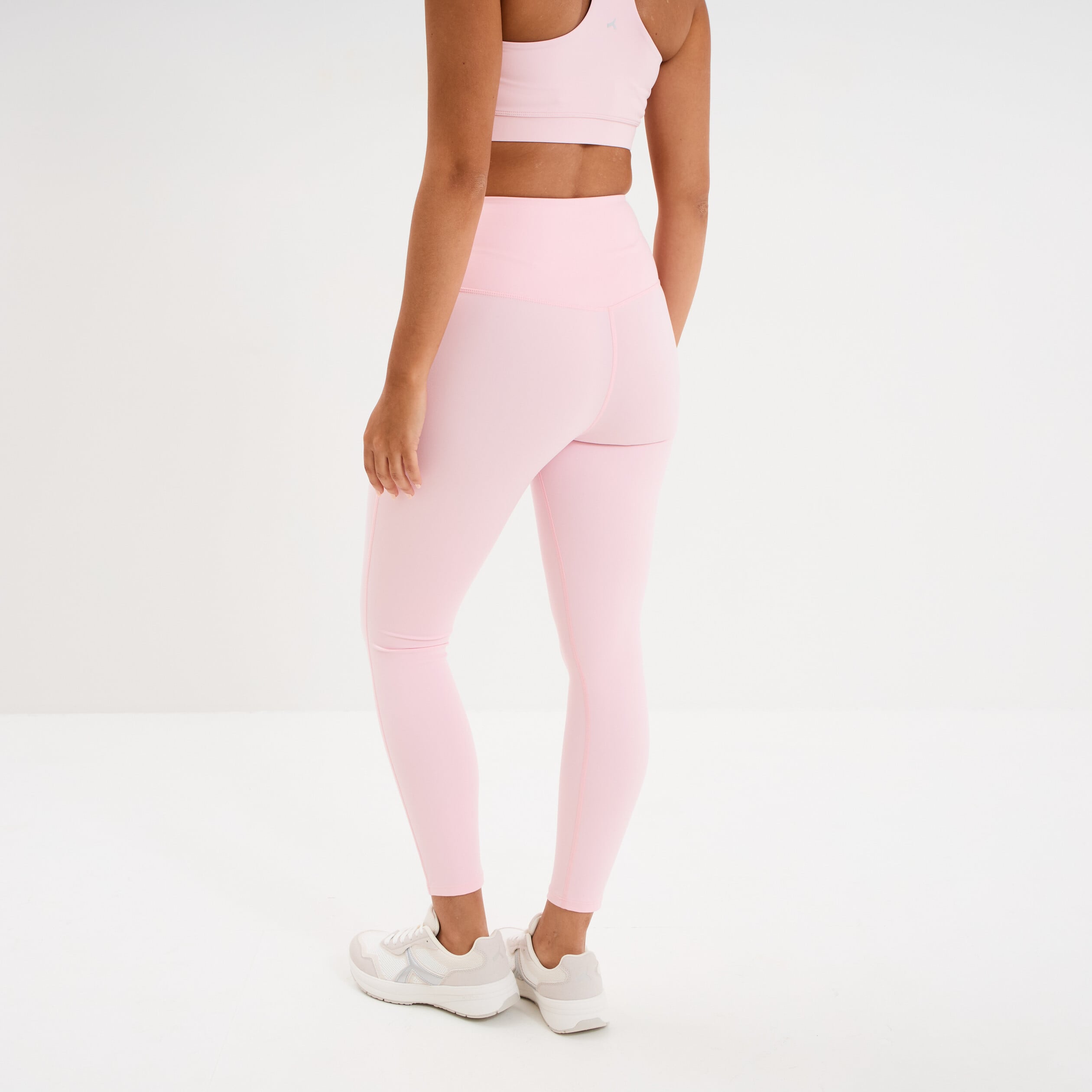 Legging de sport taille haute rose clair femme