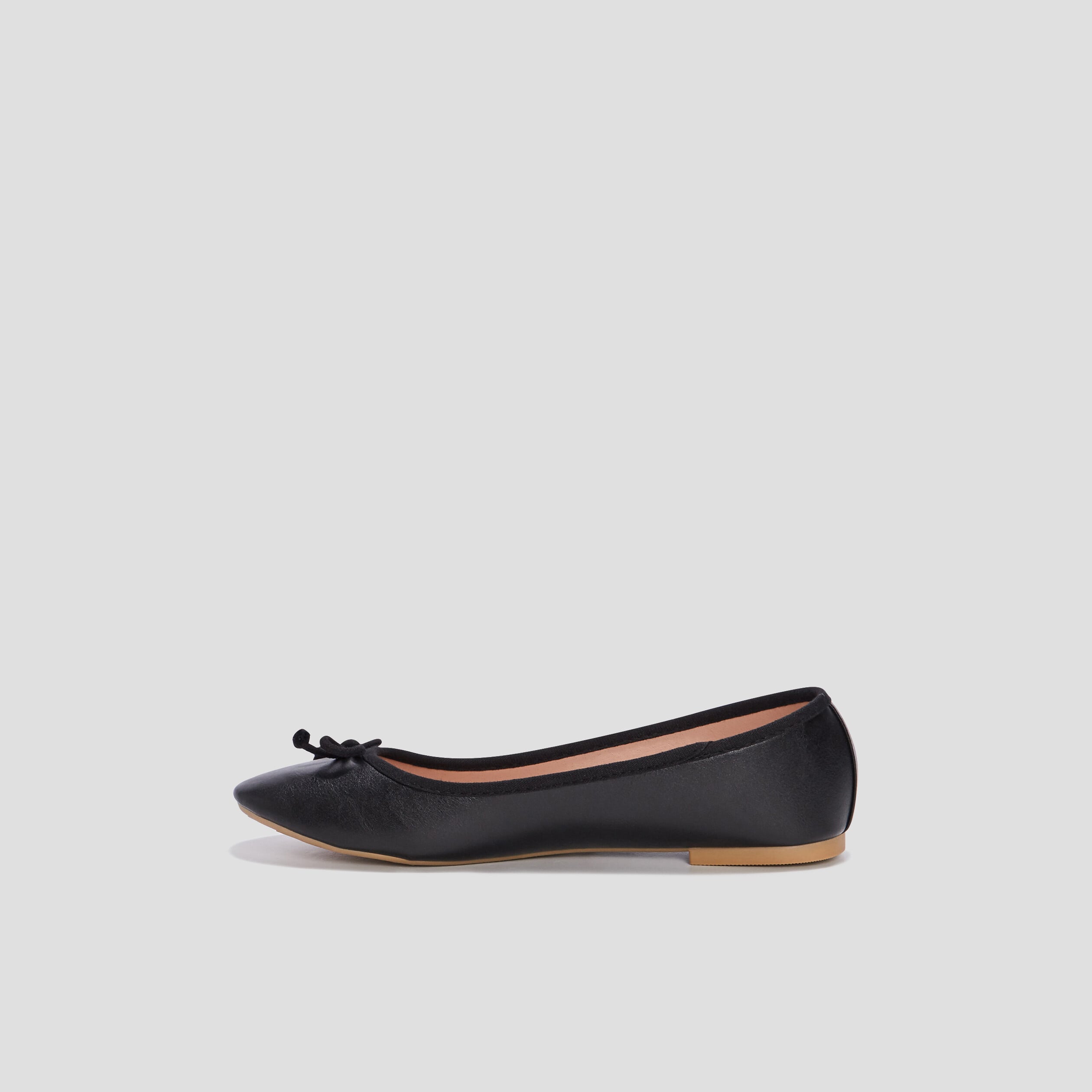 Ballerines plates avec noeuds noir femme