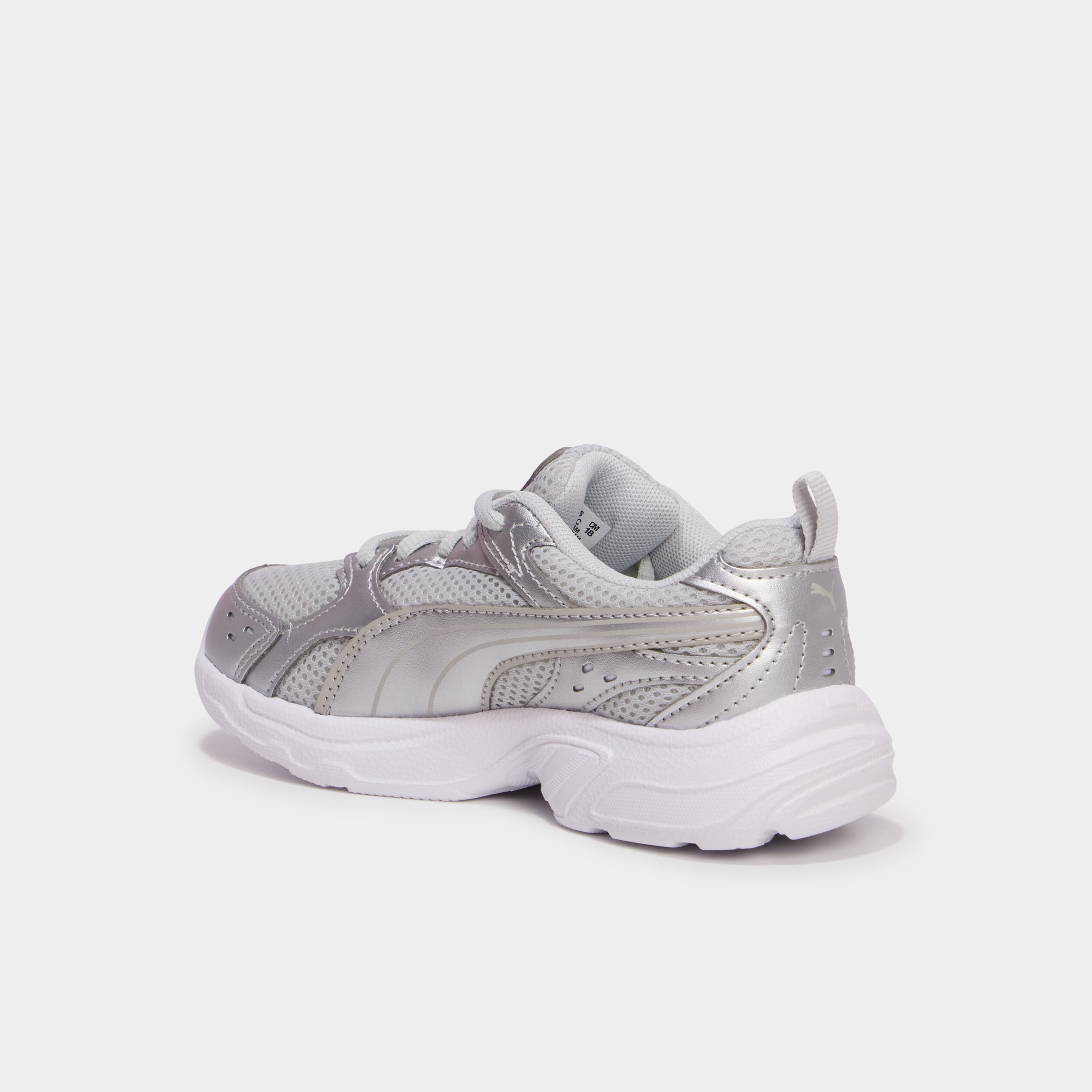 Baskets running &agrave; lacets Puma Milenio gris argent fille
