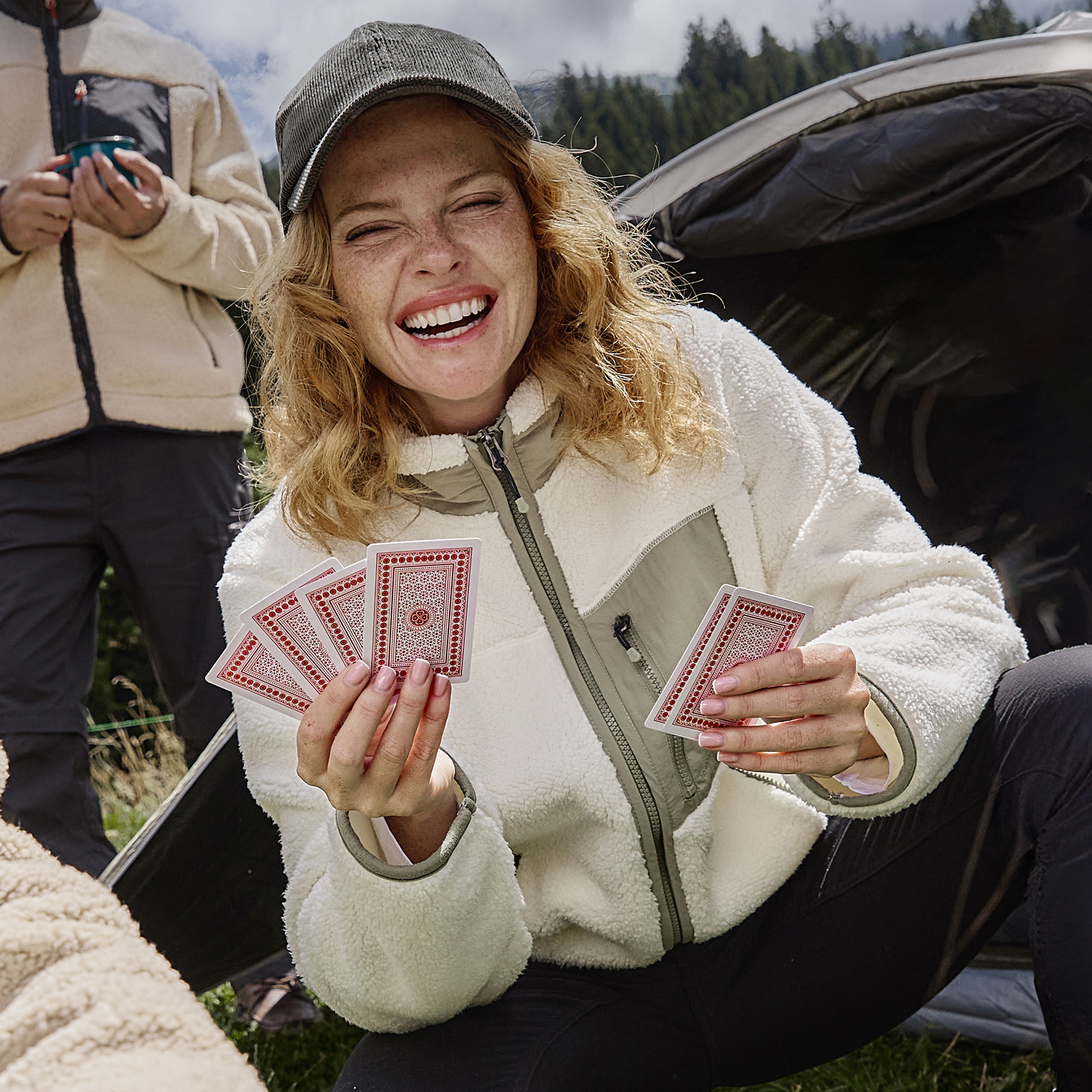 Veste zipp&eacute;e effet sherpa 3 poches blanc femme