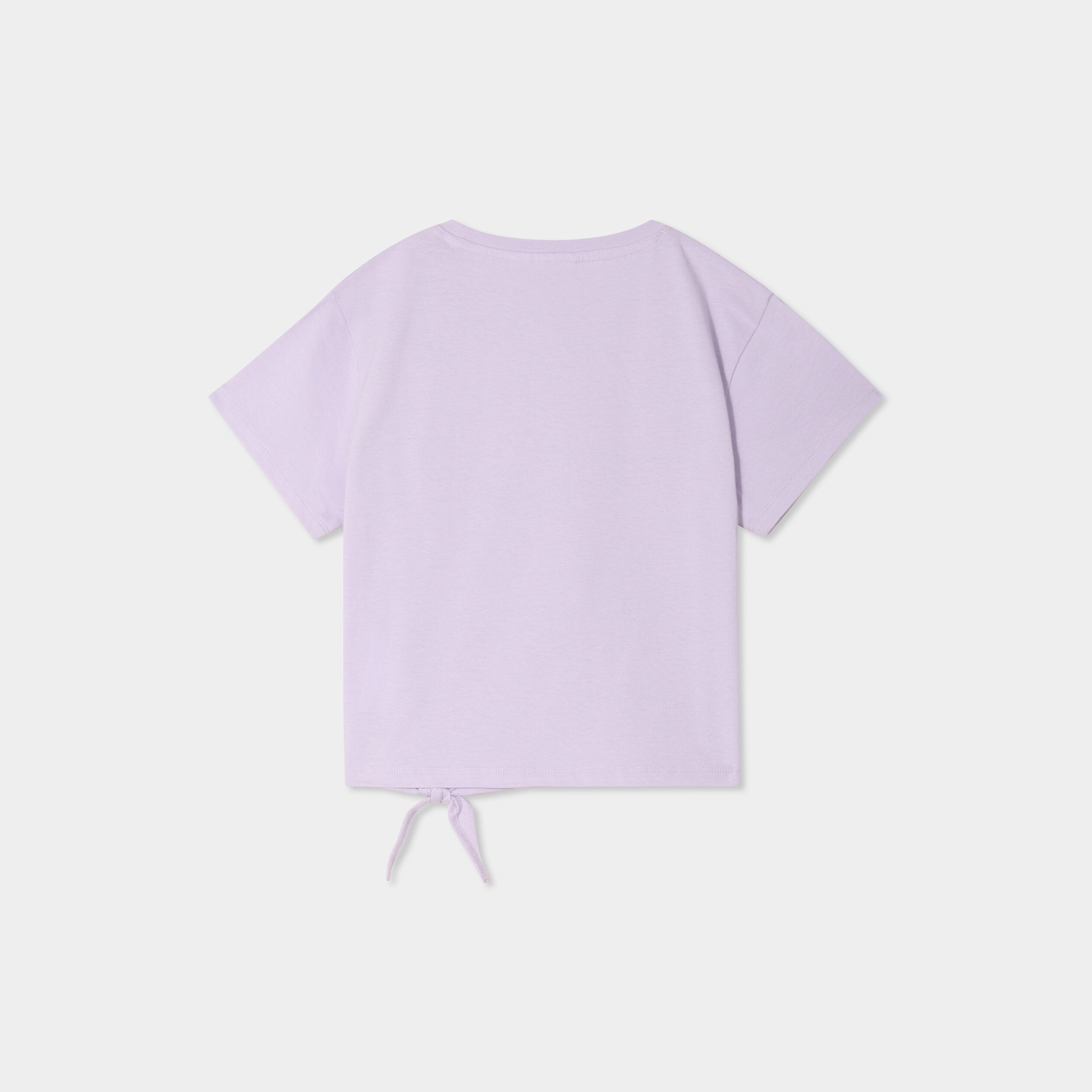 t shirt detail noeud coton stitch parme fille T-shirt détail noeud coton Stitch parme fille
