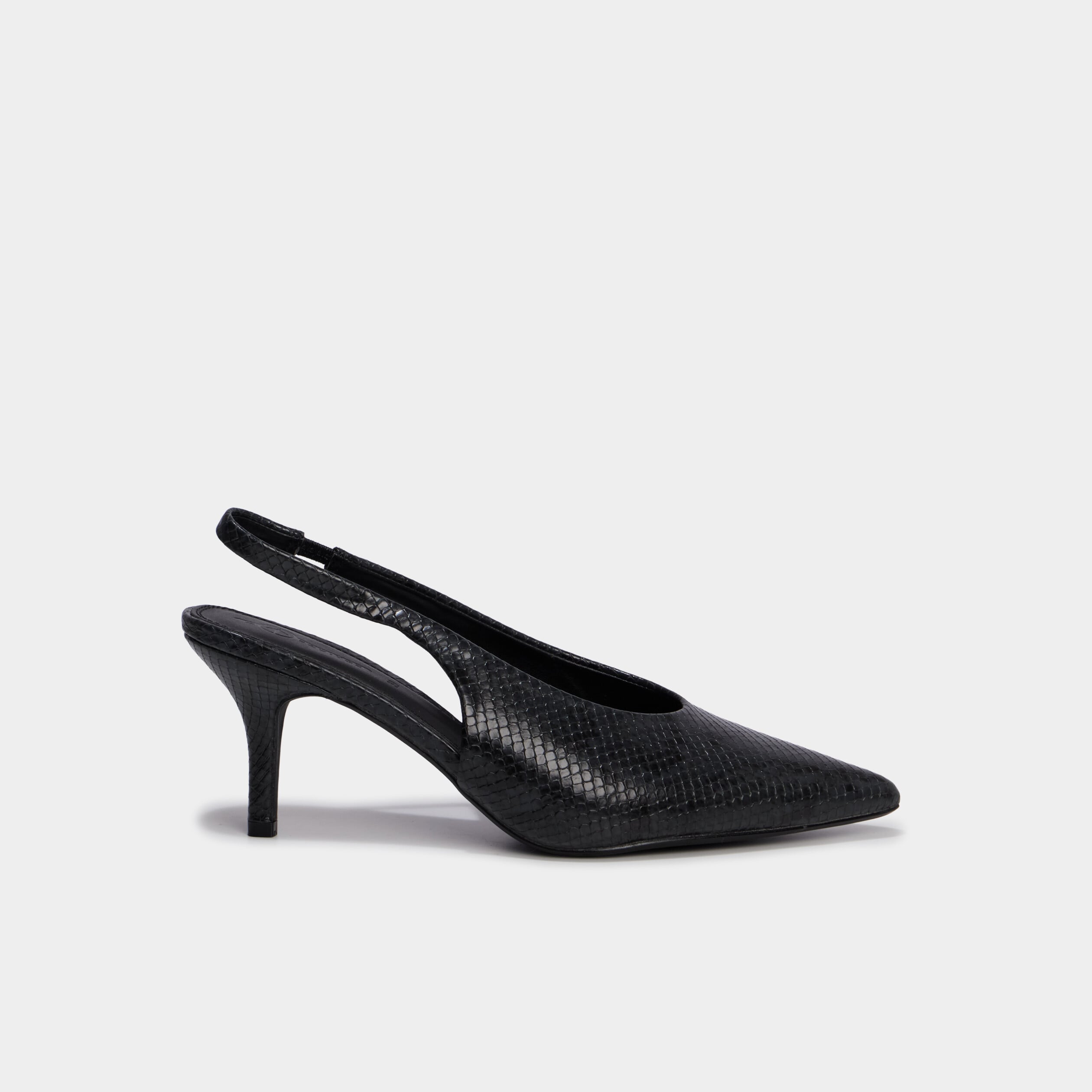 Escarpins slingback &agrave; talons aiguilles noir femme
