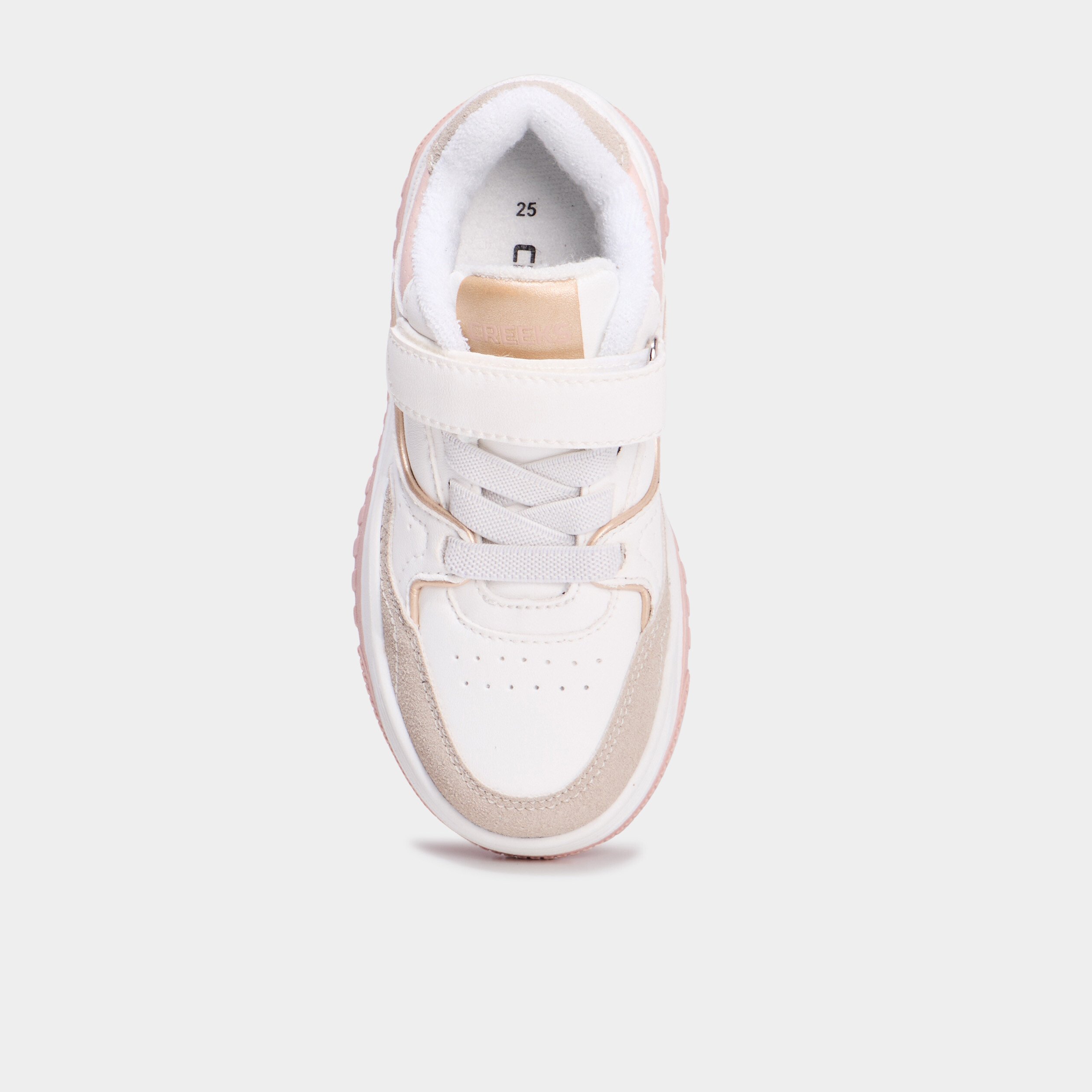 Tennis basses à scratchs blanc fille
