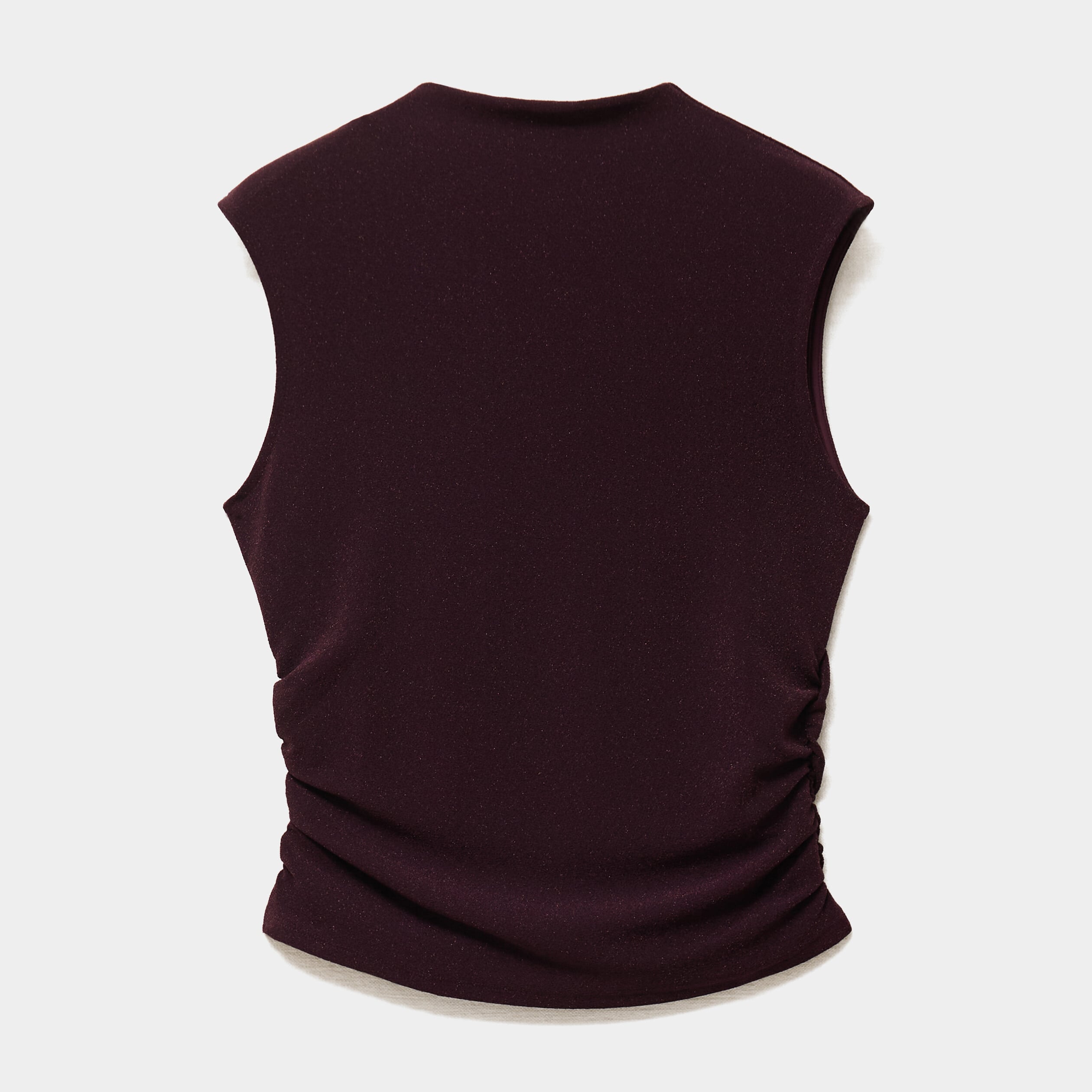 D&eacute;bardeur fronces et paillettes prune femme