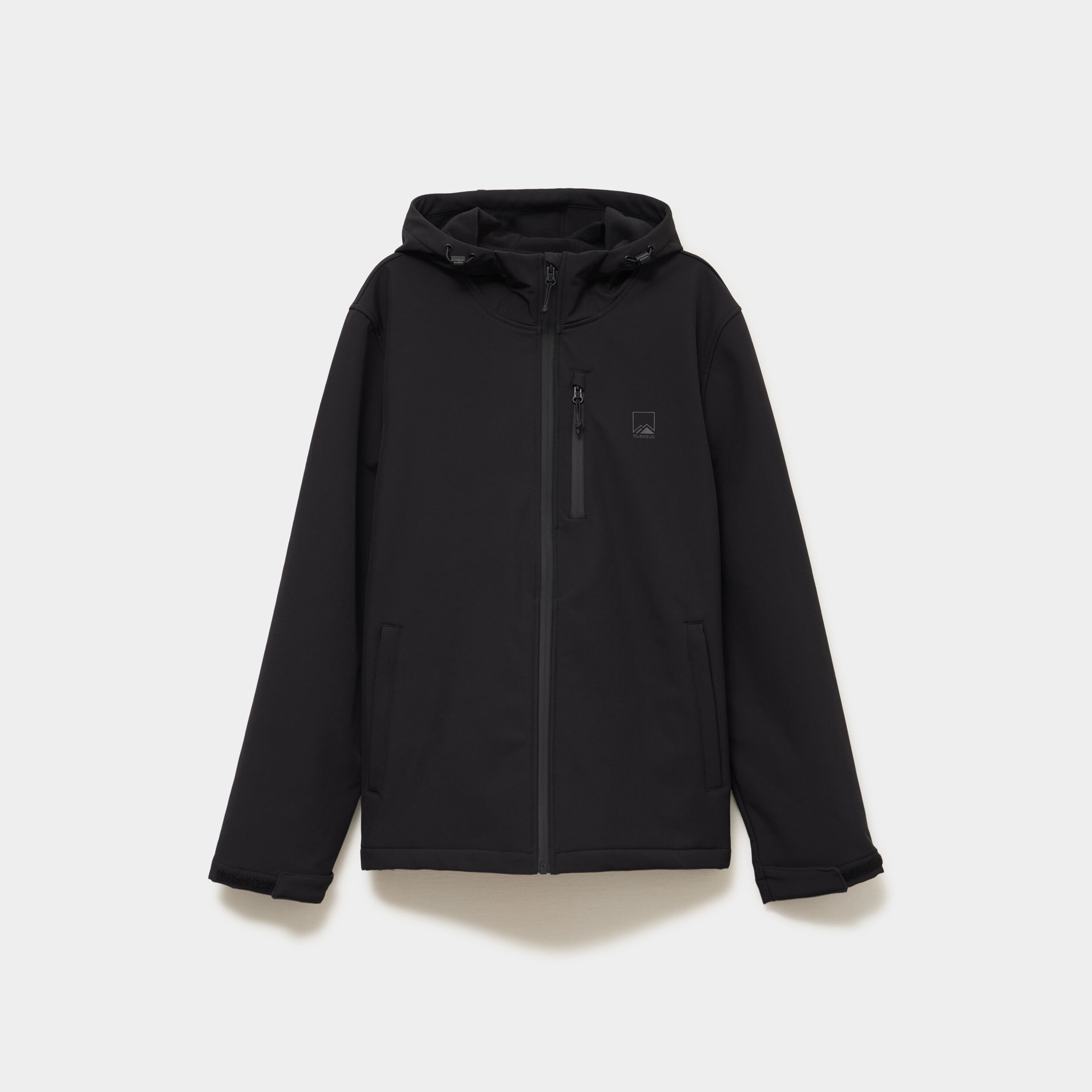 Blouson d&eacute;perlant fourr&eacute; &agrave; capuche noir homme