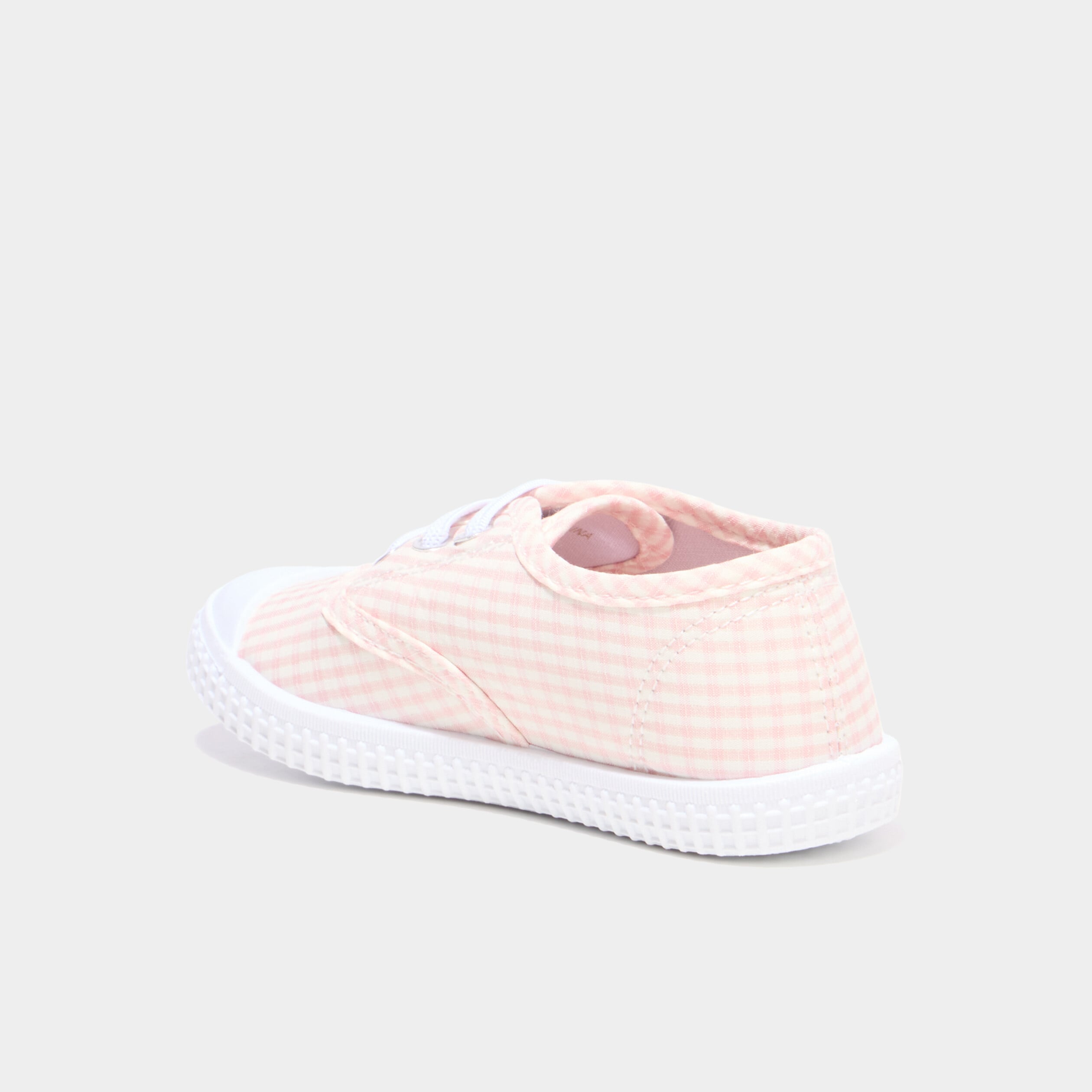 Tennis basses en toile &agrave; bout renforc&eacute; rose fille