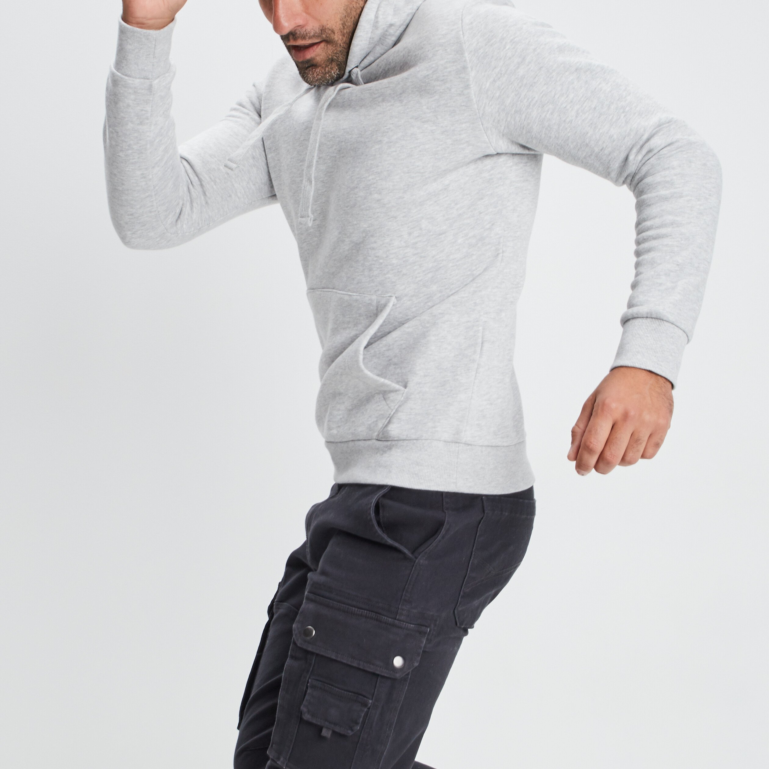 sweat molleton a capuche hoodie gris clair homme Sweat molleton à capuche hoodie gris clair homme