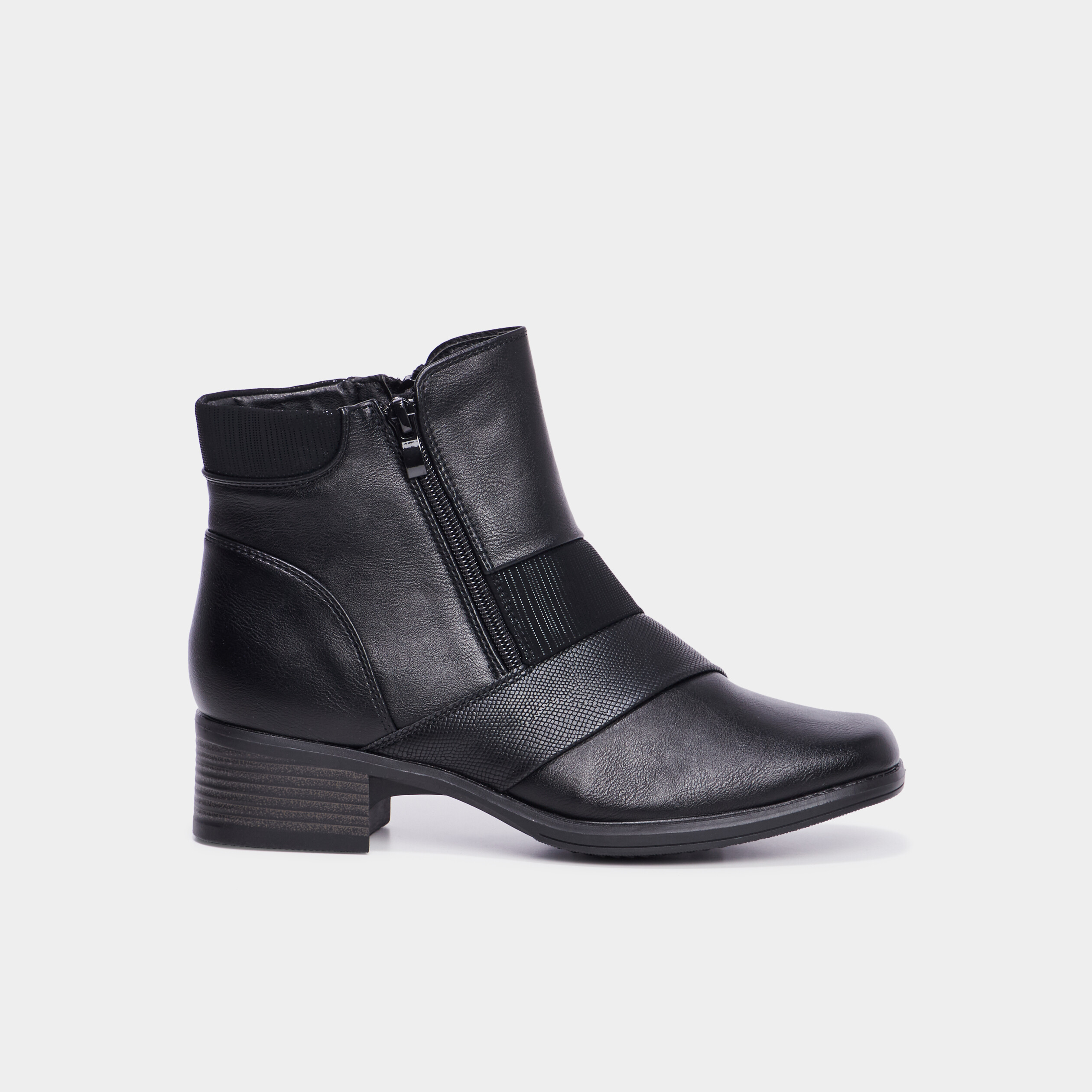 bottines a talons fermeture zippee noir femme Bottines à talons fermeture zippée noir femme