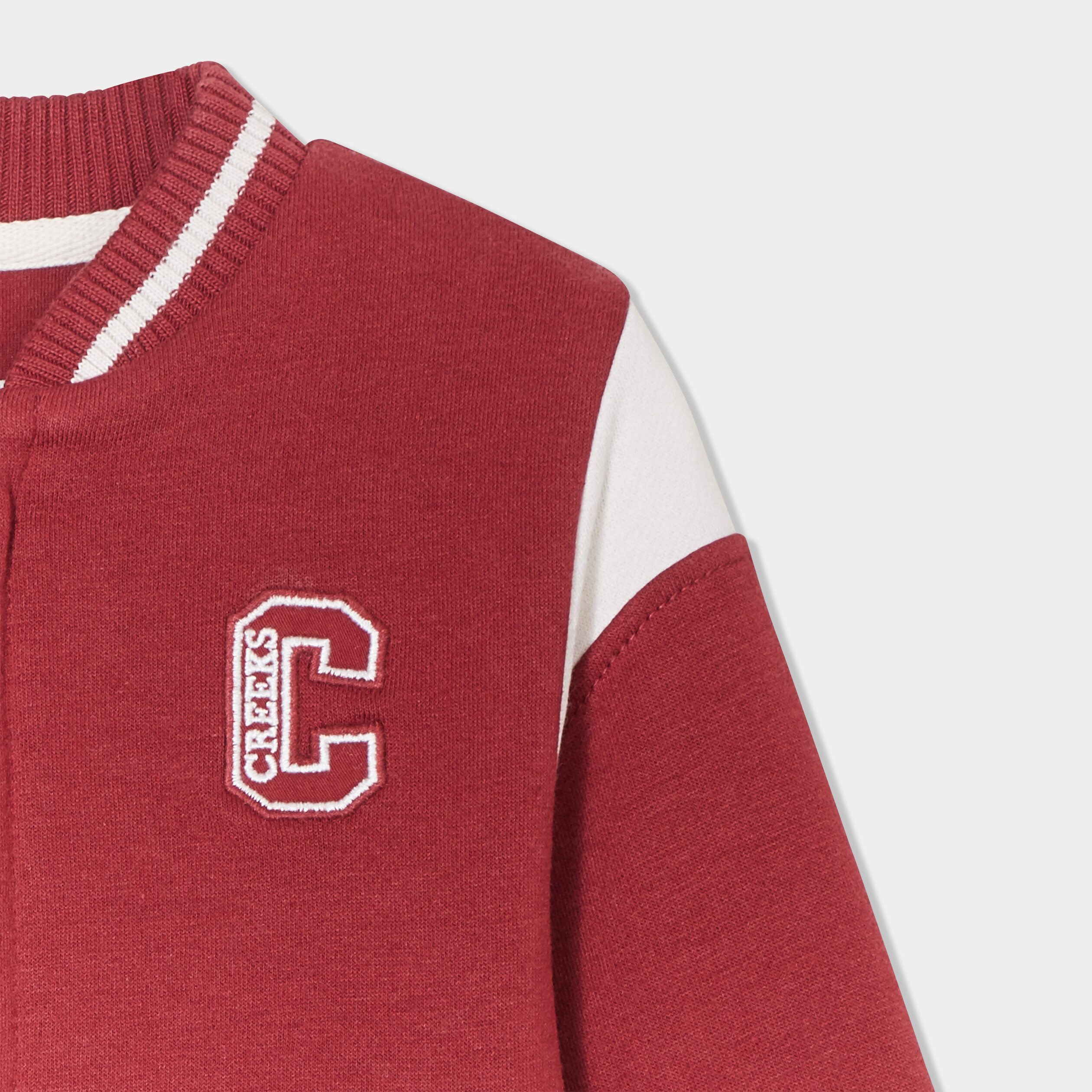 gilet zippe col teddy creeks rouge fonce bebeg Gilet zippé col teddy Creeks rouge foncé bébé garçon