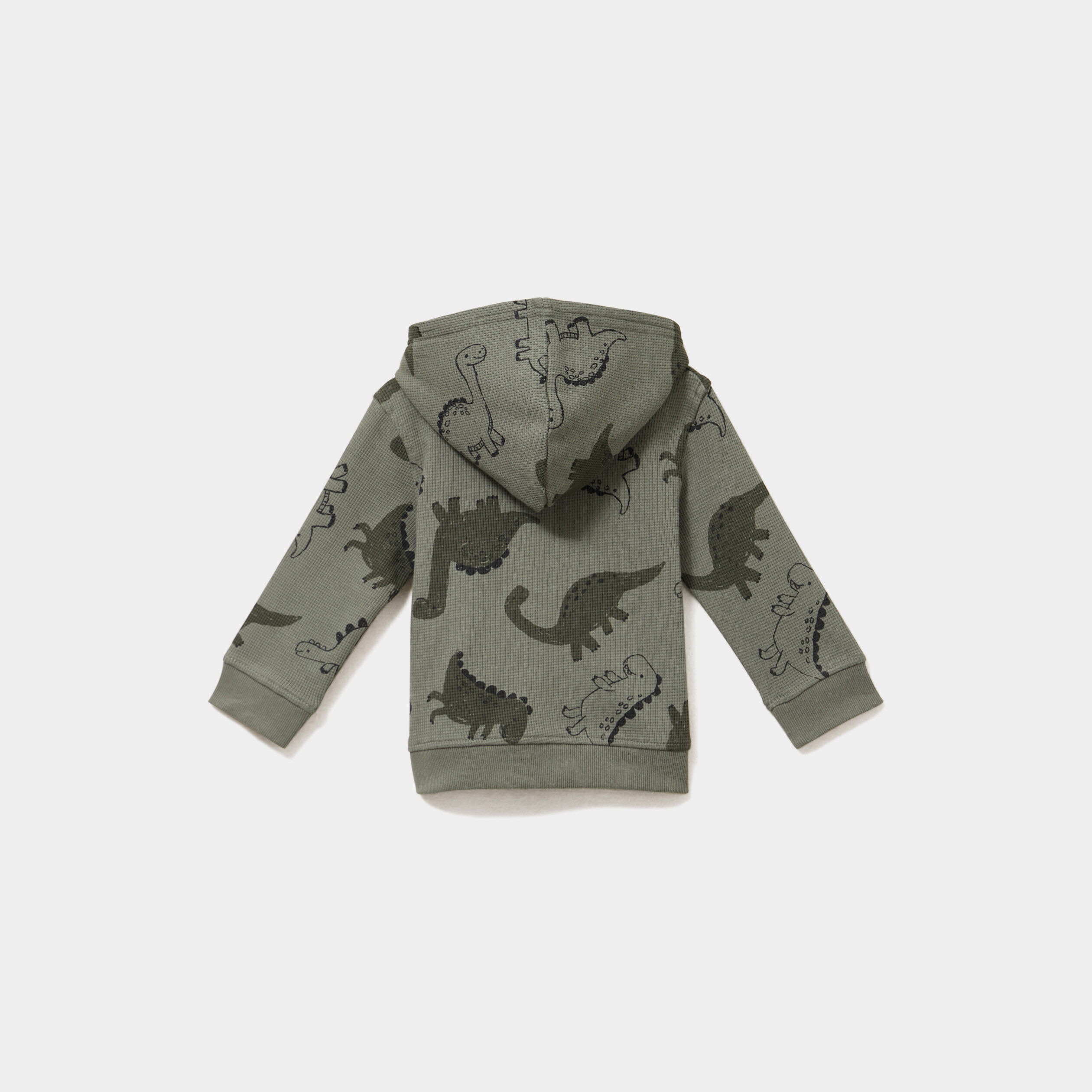 Sweat zipp&eacute; &agrave; capuche coton vert kaki b&eacute;b&eacute; gar&ccedil;on