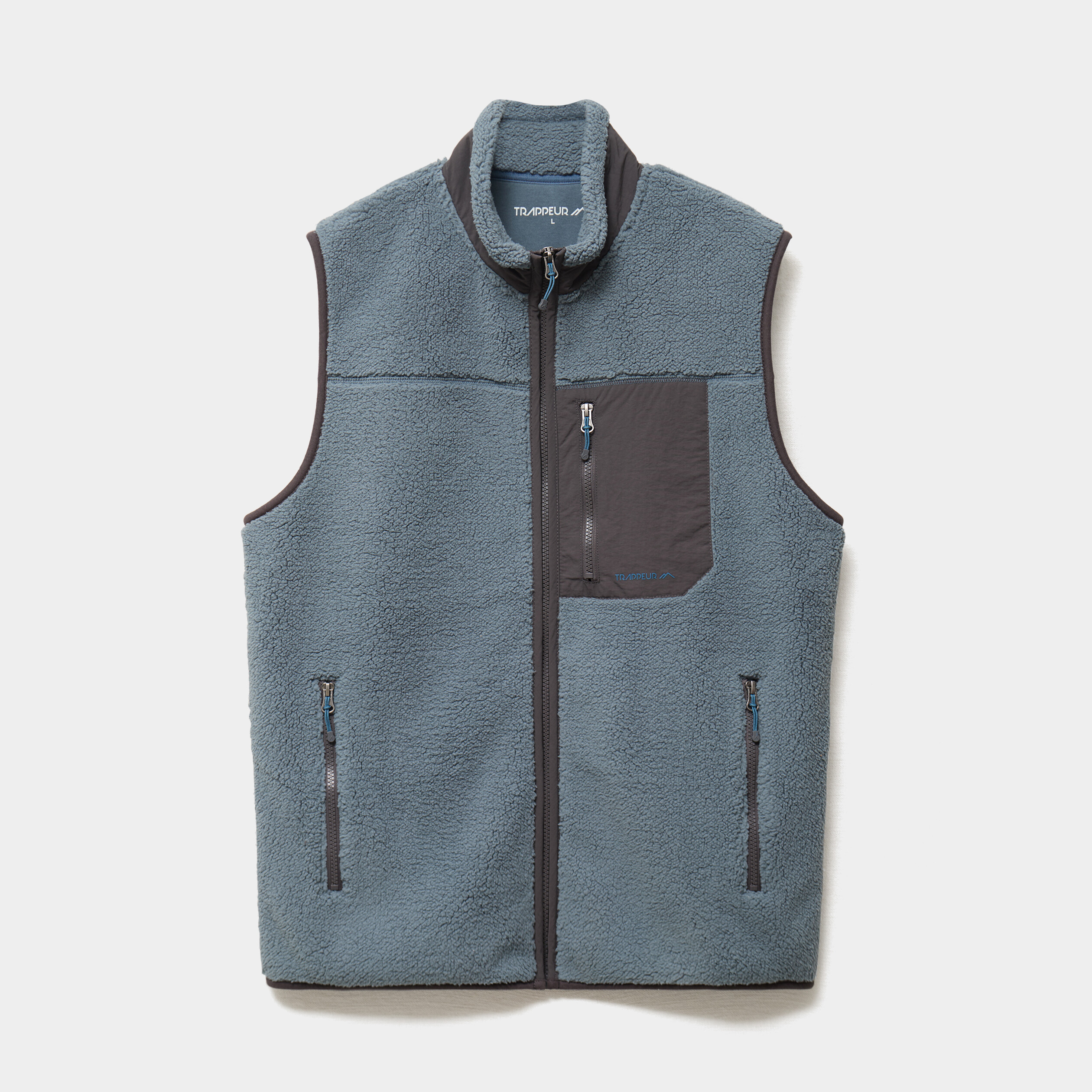 Gilet effet polaire sans manches bleu gris homme