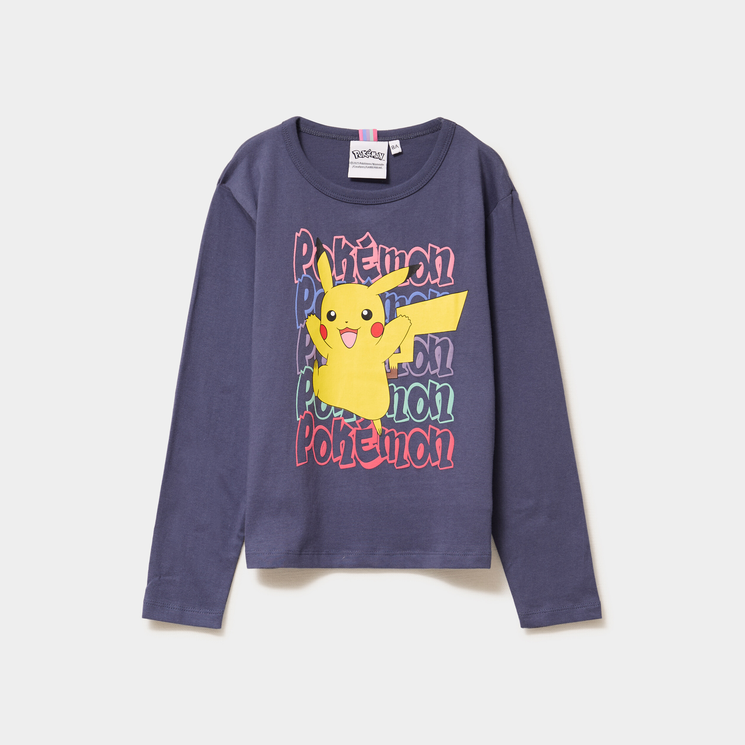 t shirt manches longues pokemon pikachu gris fonce fille T-shirt manches longues Pokémon Pikachu gris foncé fille