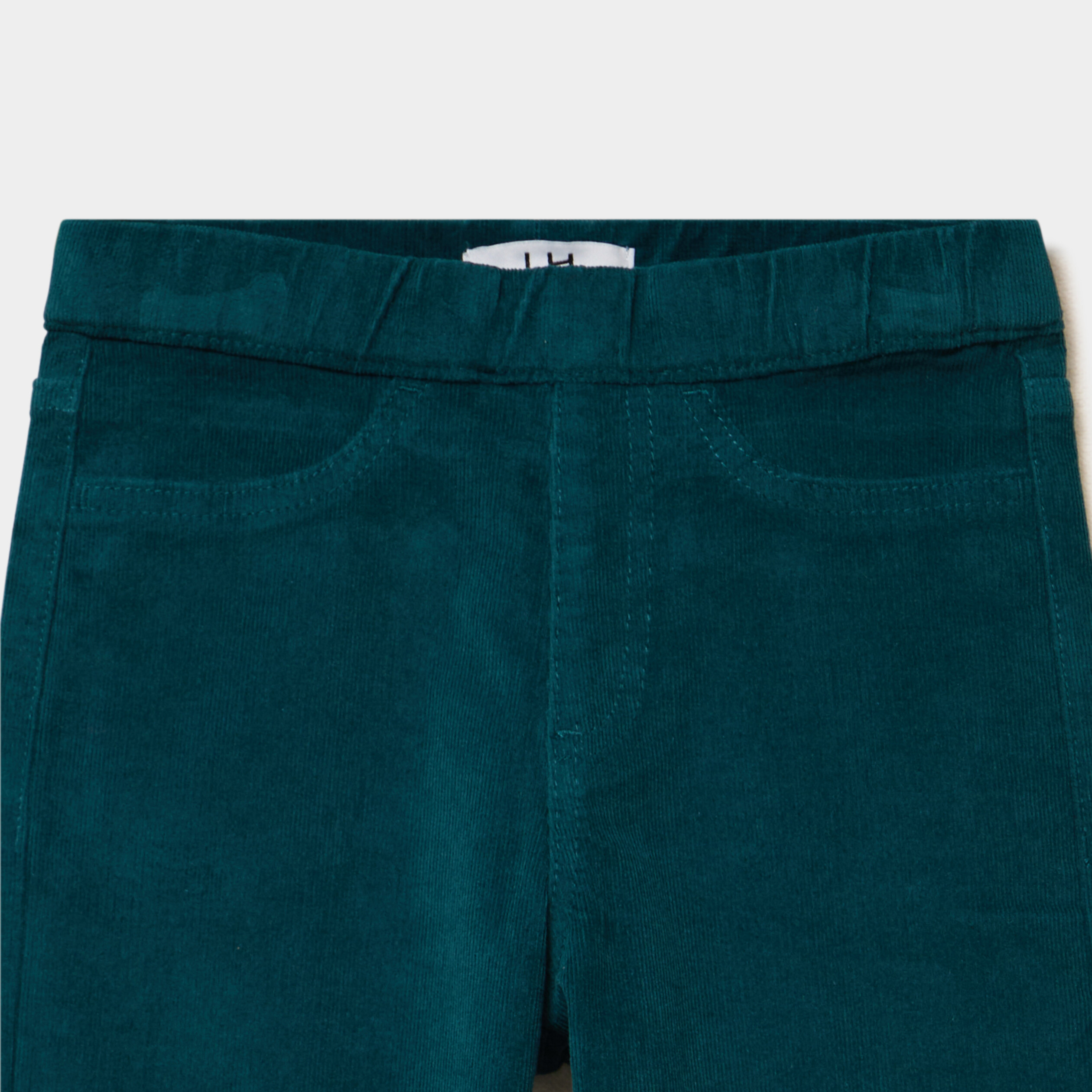Tregging flare stretch effet velours vert fonc&eacute; fille