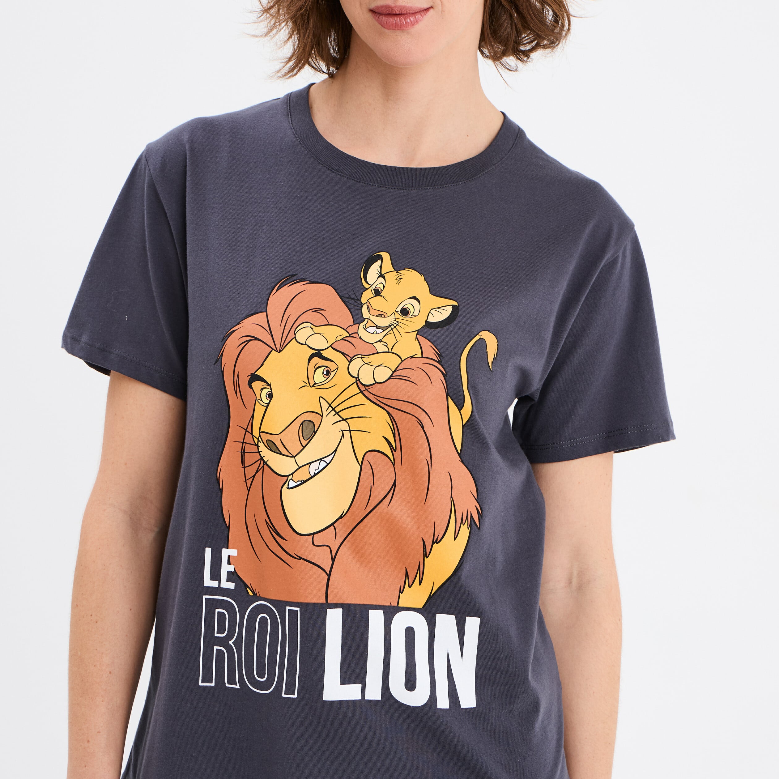 T-shirt manches courtes Le Roi lion noir femme