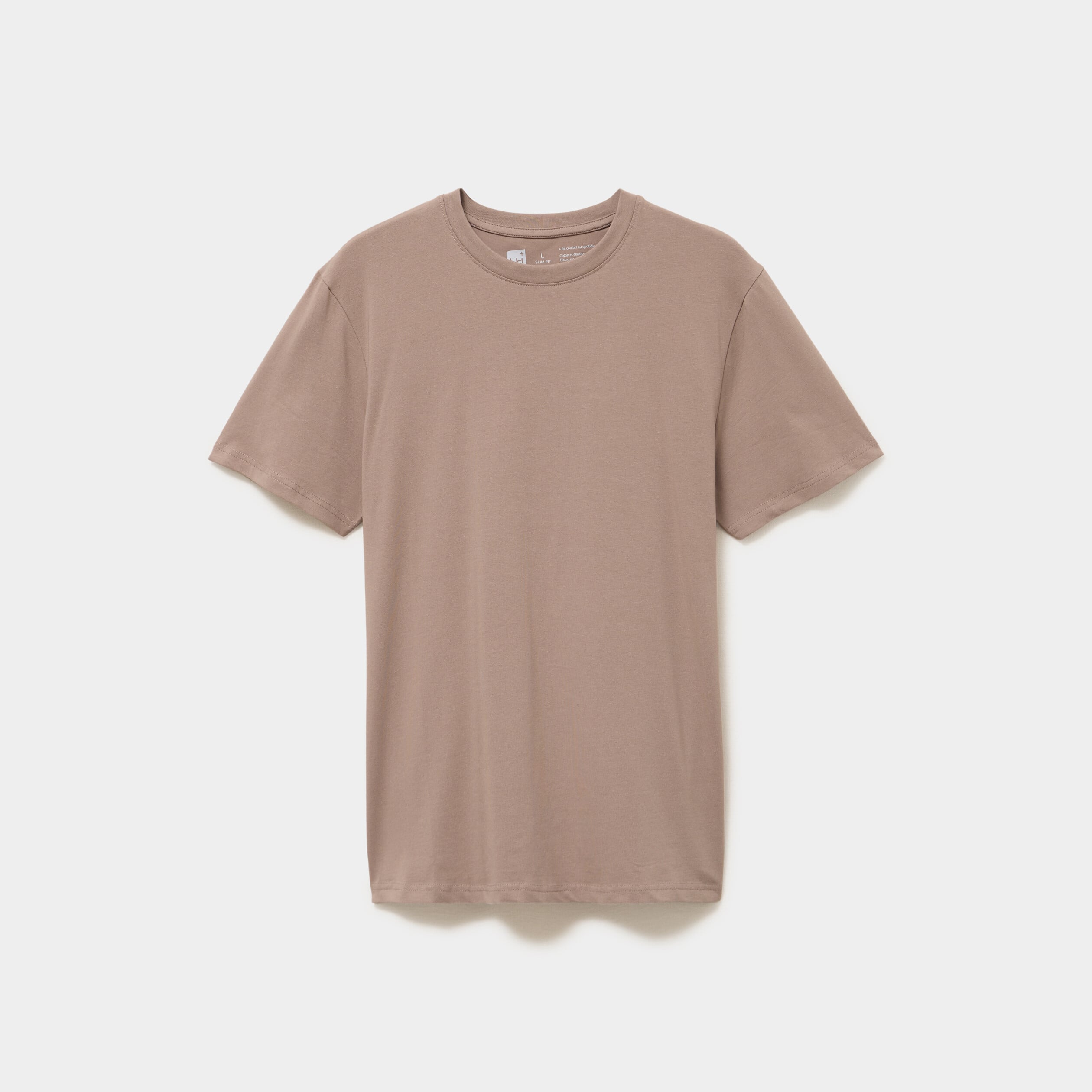 T-shirt slim stretch manches courtes gris homme