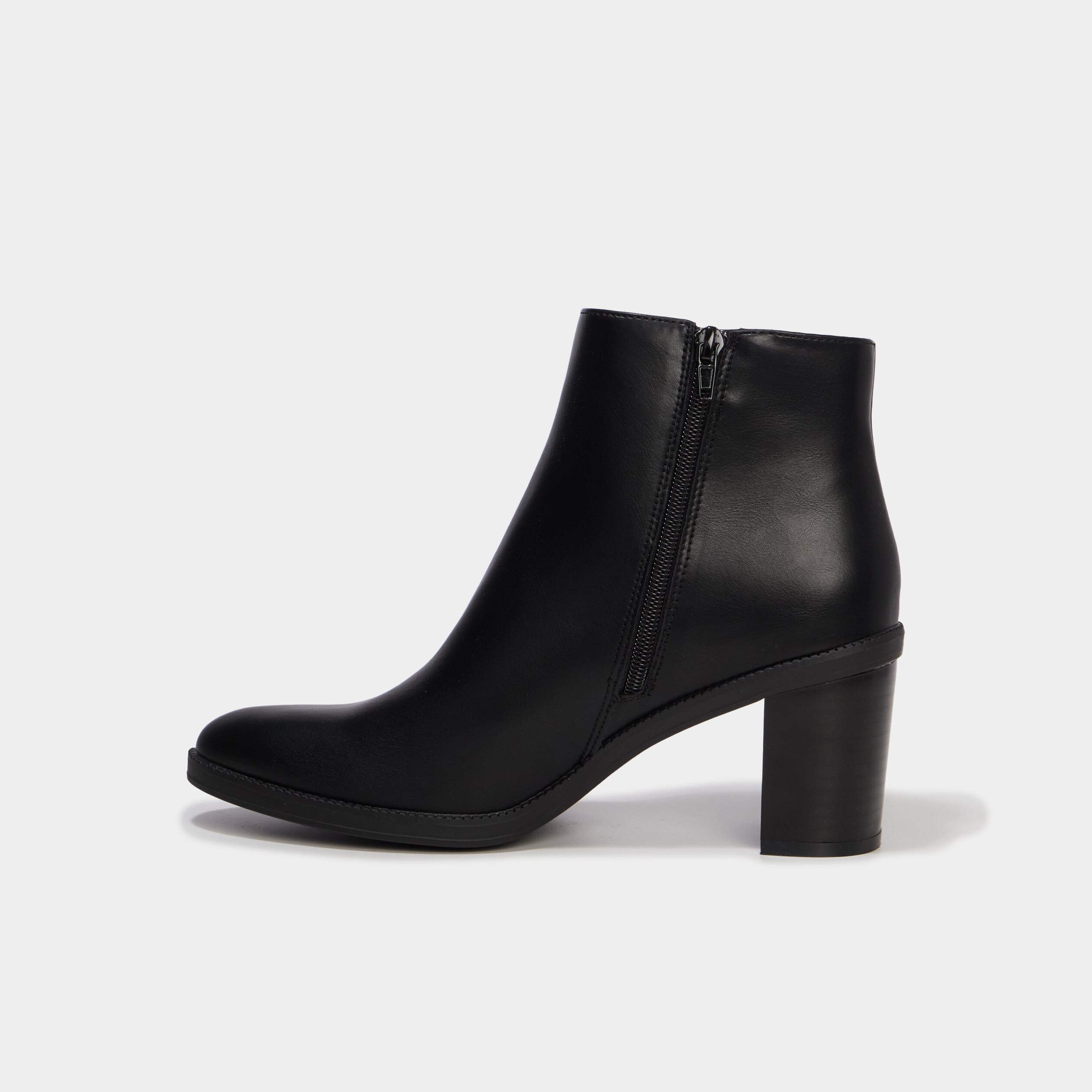 Bottines &agrave; talons carr&eacute;s noir femme