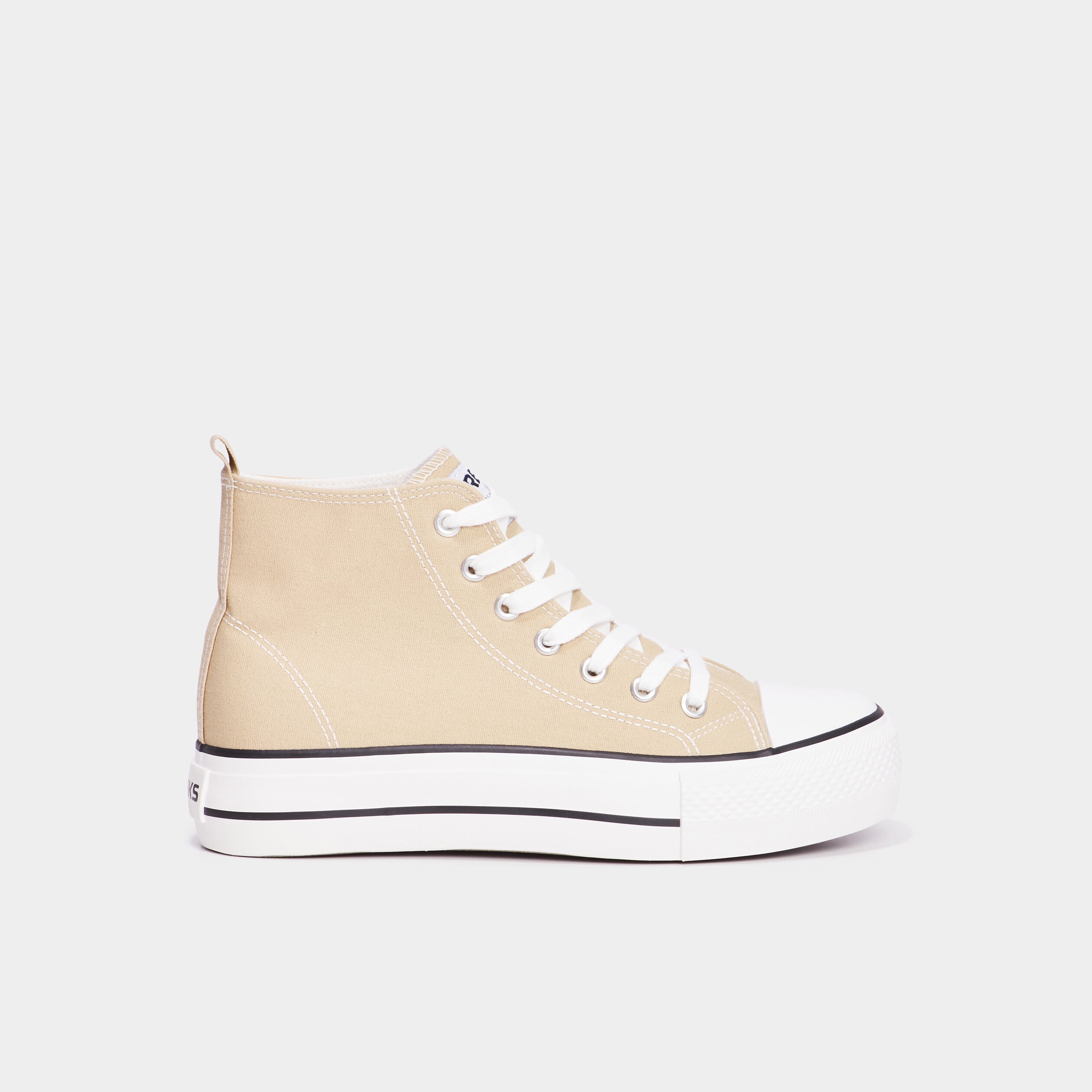 Baskets montantes &agrave; lacets Creeks sable femme