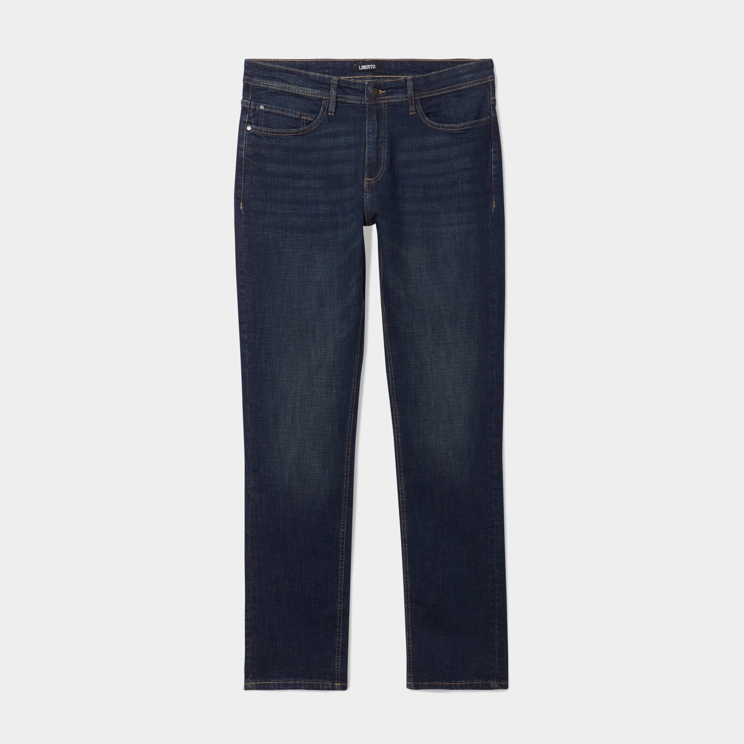 Jeans straight 5 poches Liberto denim brut homme