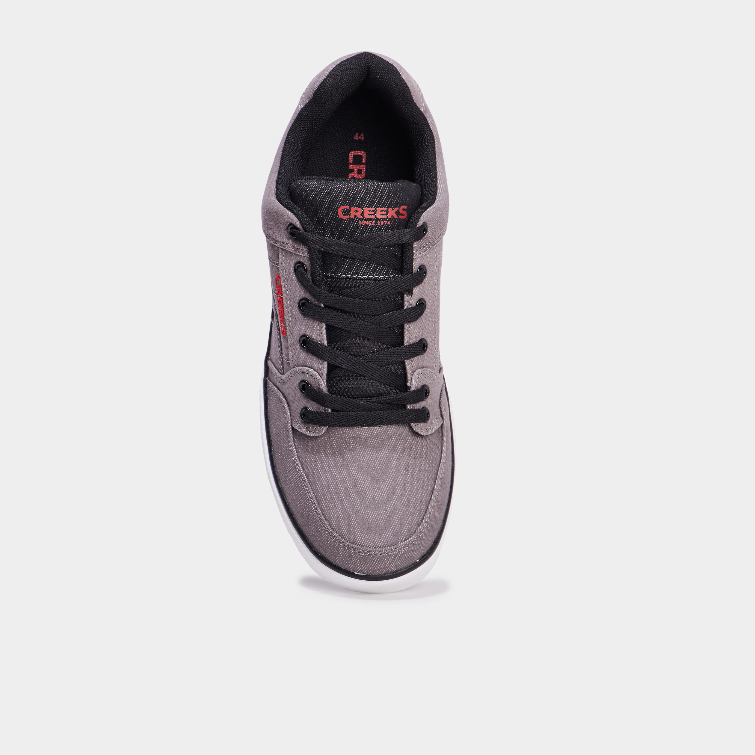 tennis basses en toile a lacets gris homme Tennis basses en toile à lacets gris homme