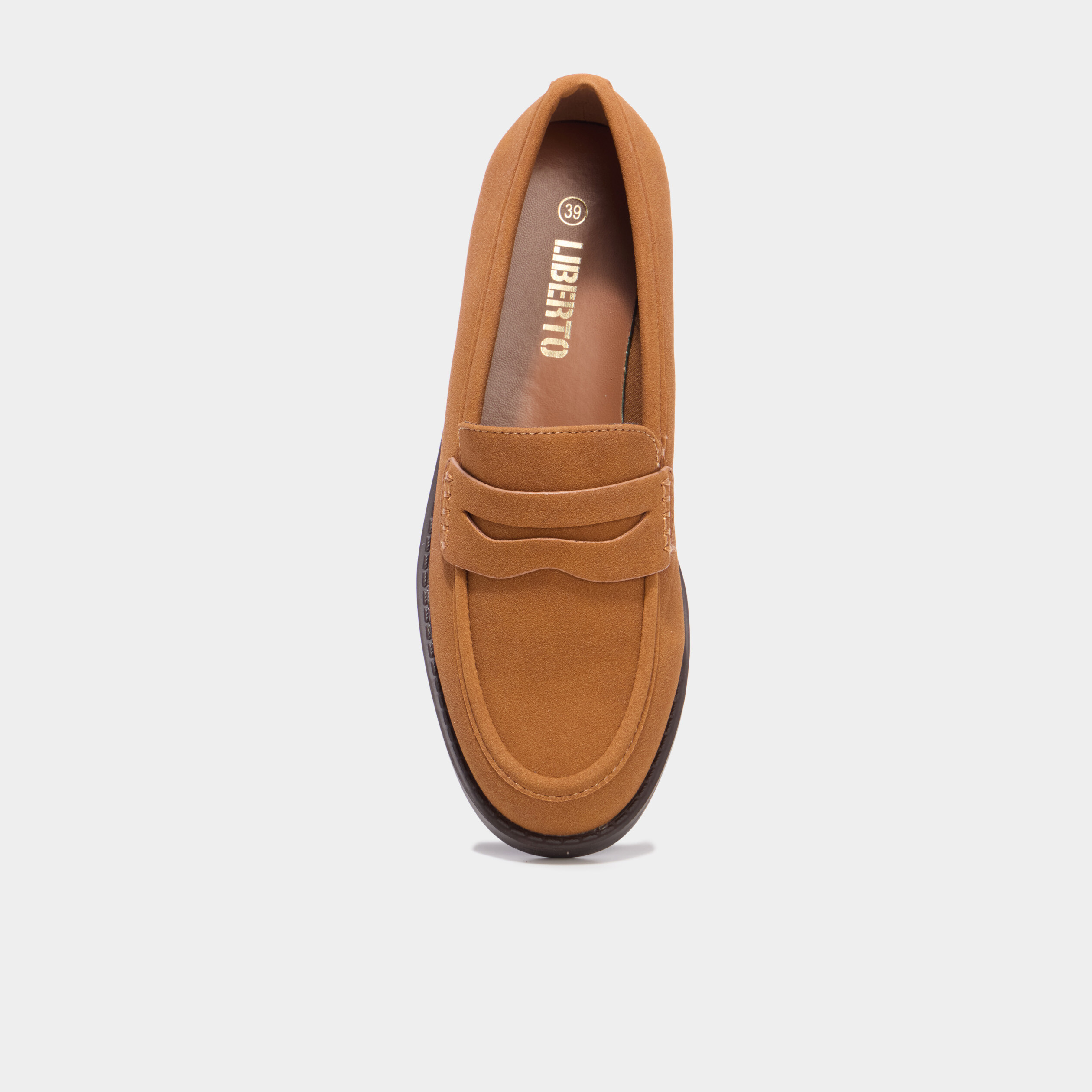 Mocassins effet su&eacute;dine marron femme