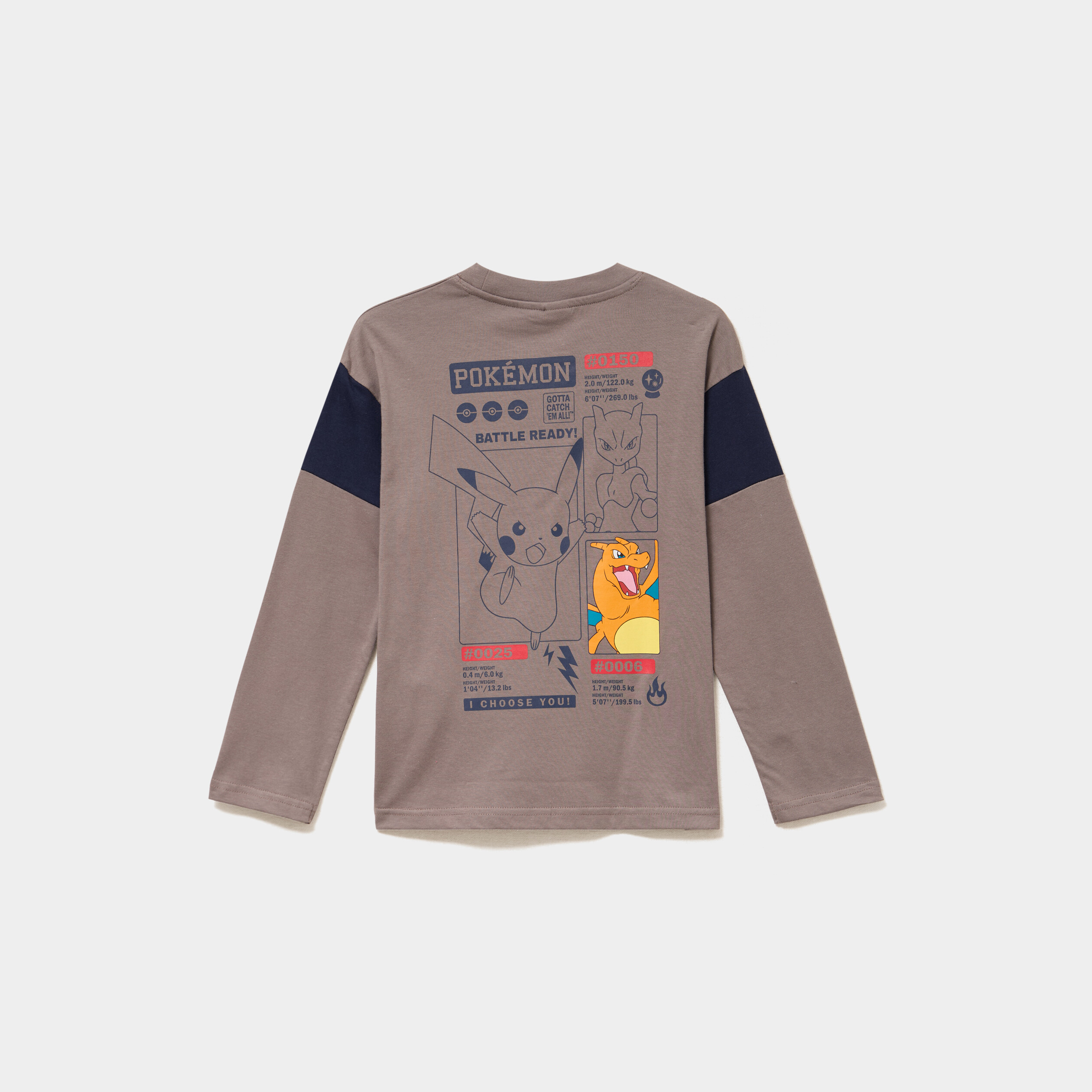 T-shirt manches longues coton Pok&eacute;mon sable gar&ccedil;on