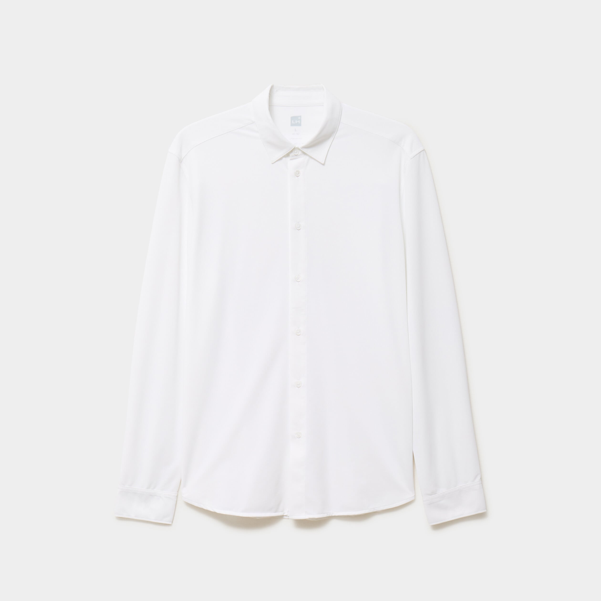 Chemise manches longues stretch blanc homme