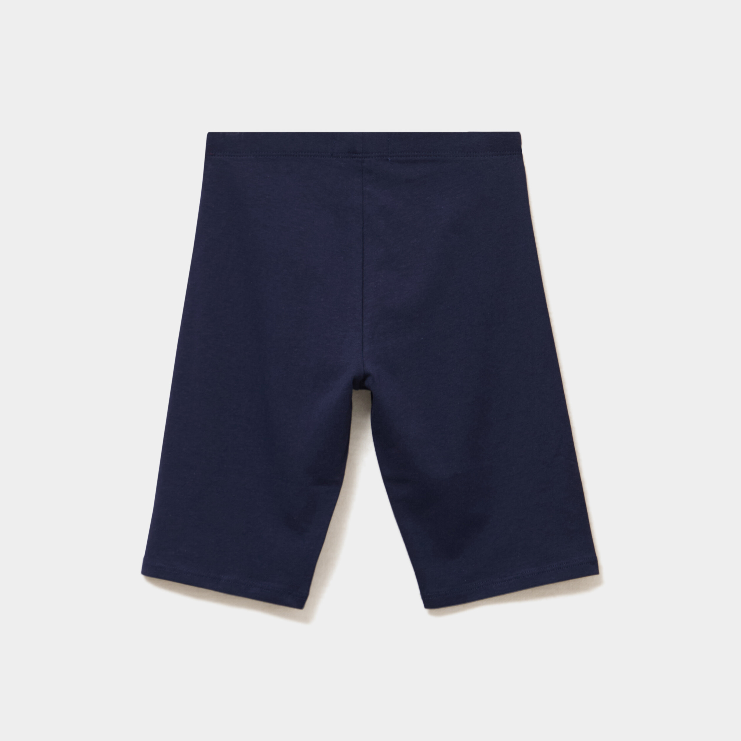 Short cycliste coton taille &eacute;lastiqu&eacute;e bleu marine fille