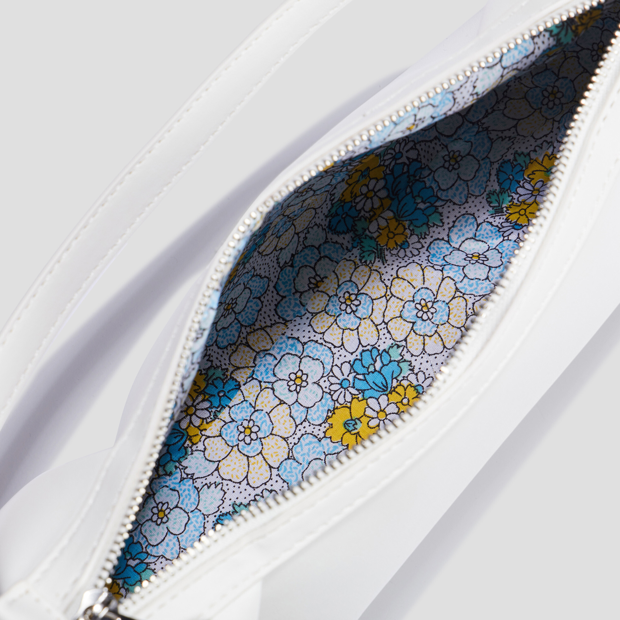 Sac baguette avec détail bijou blanc femme