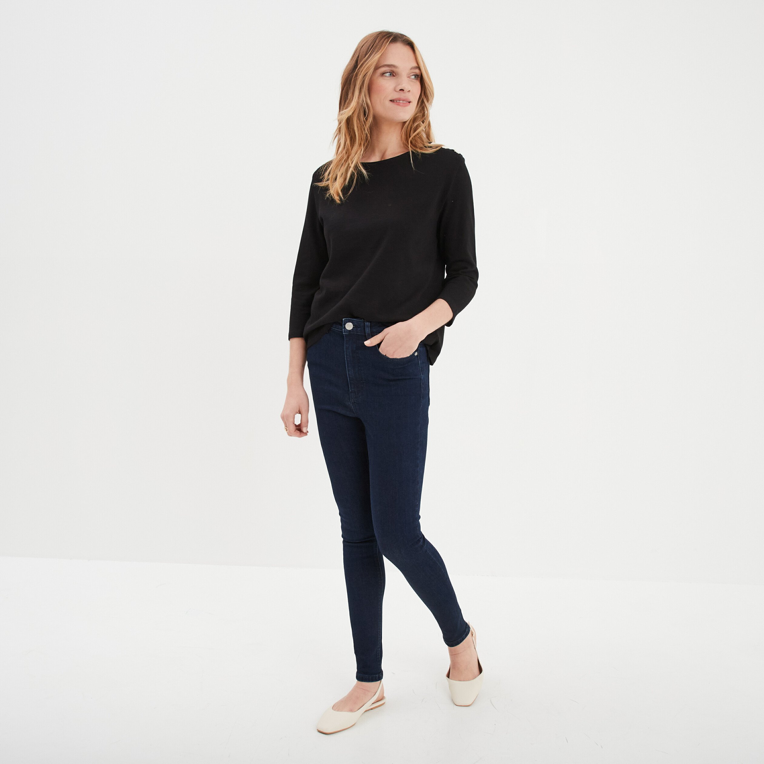 Jeans skinny taille haute femme best sale