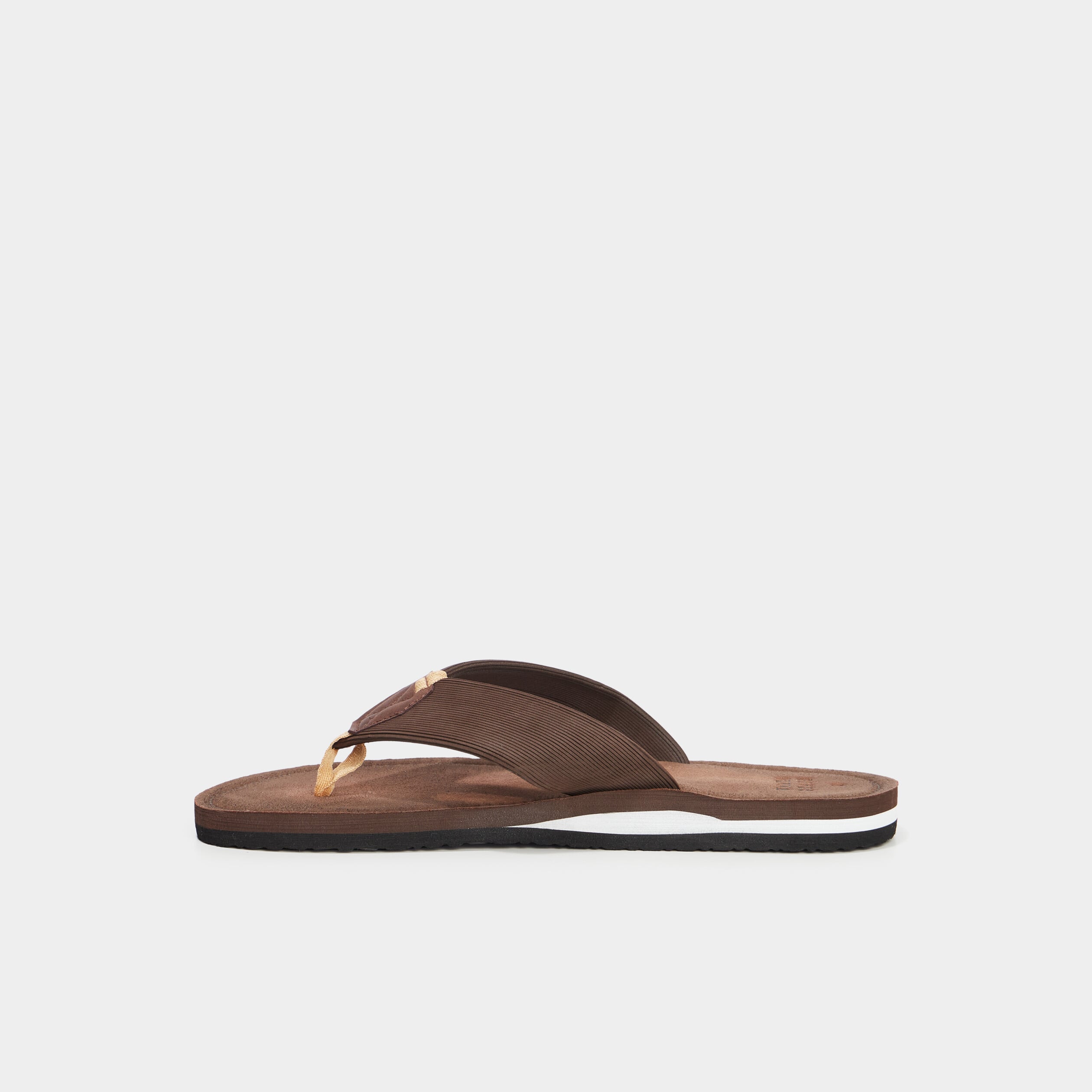 Tongs effet cuir marron homme
