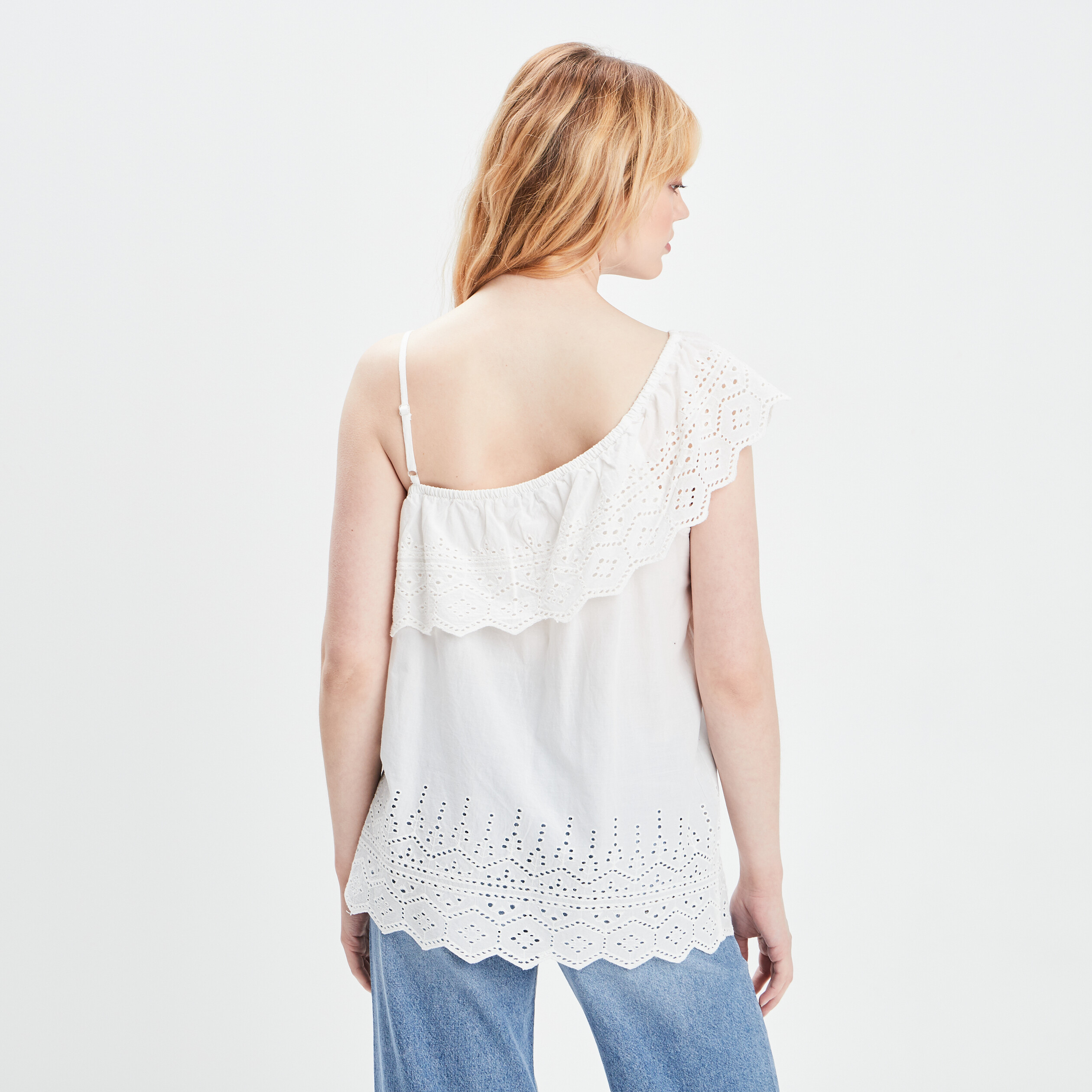 Blouse asymétrique ivoire femme