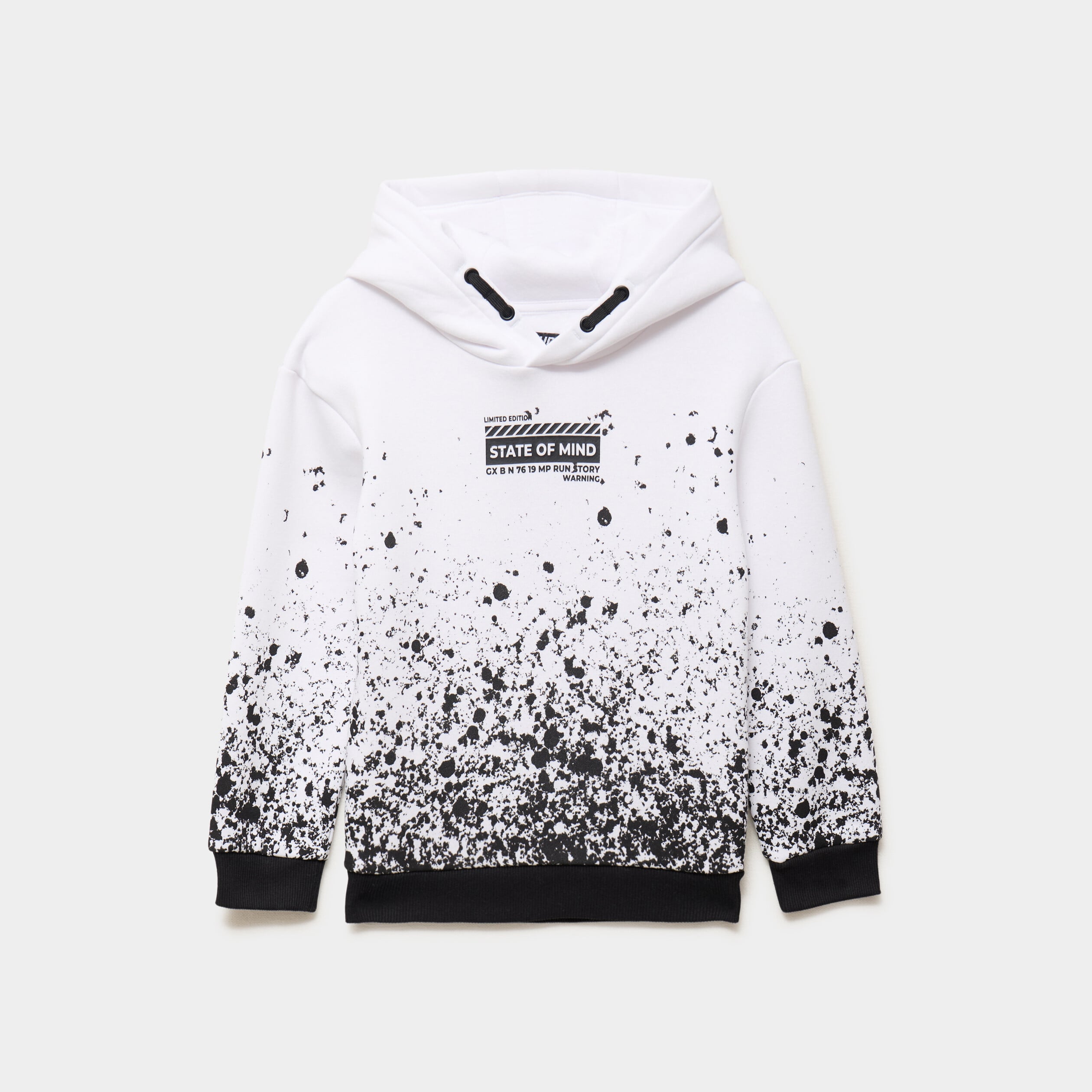 Sweat hoodie &agrave; capuche blanc gar&ccedil;on