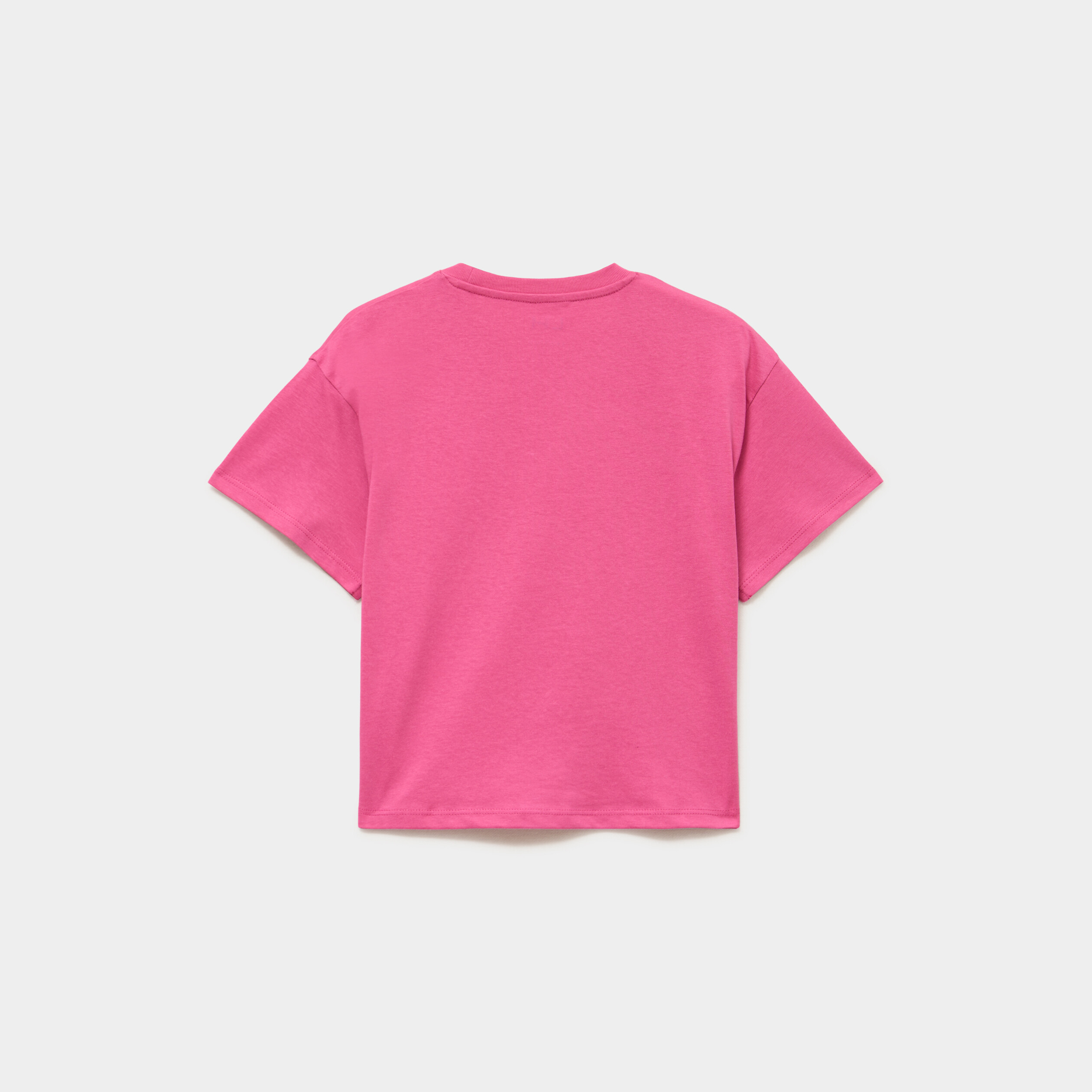 T-shirt manches courtes coton rose fushia fille