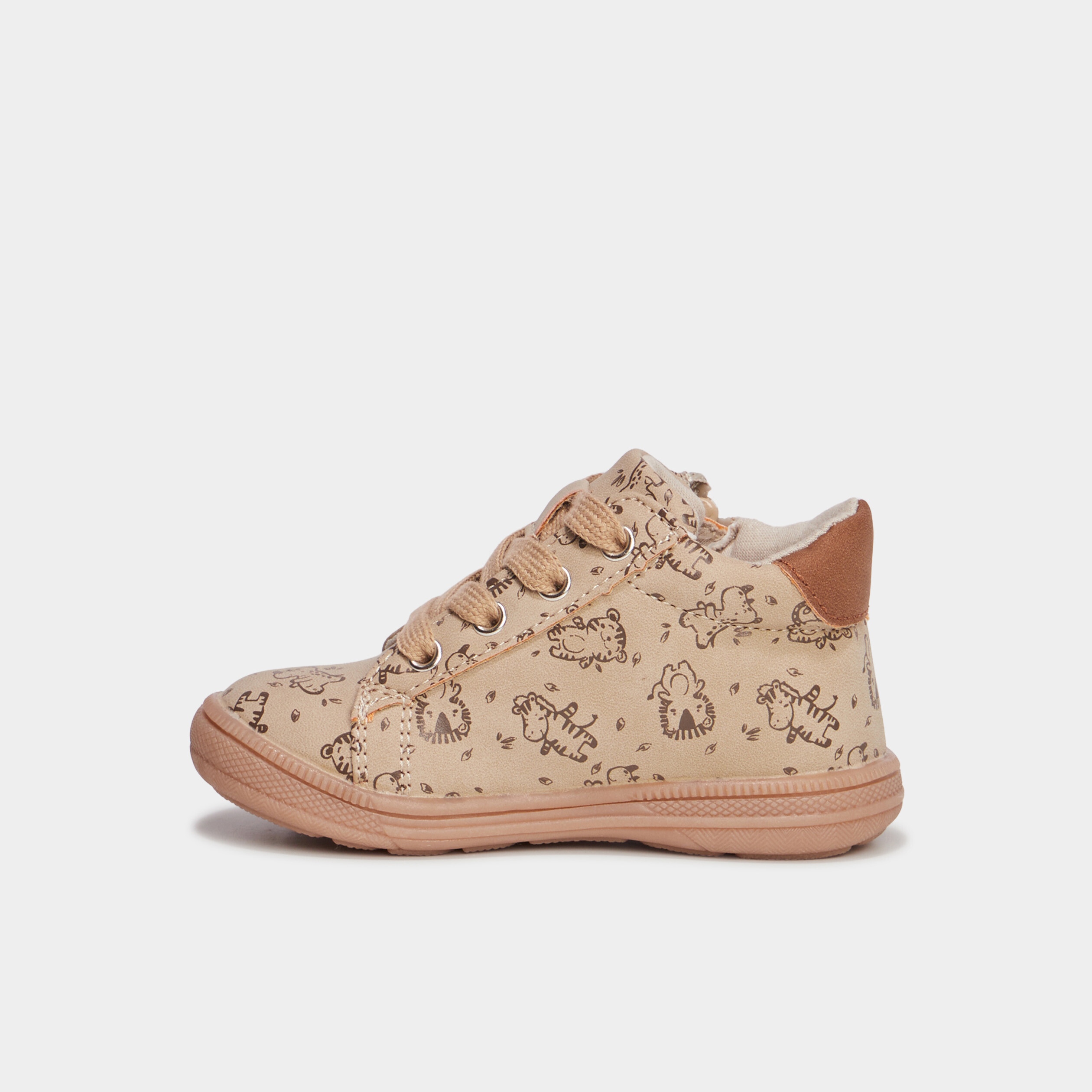 bottillons zippes avec lacets marron bebeg Bottillons zippés avec lacets marron bébé garçon