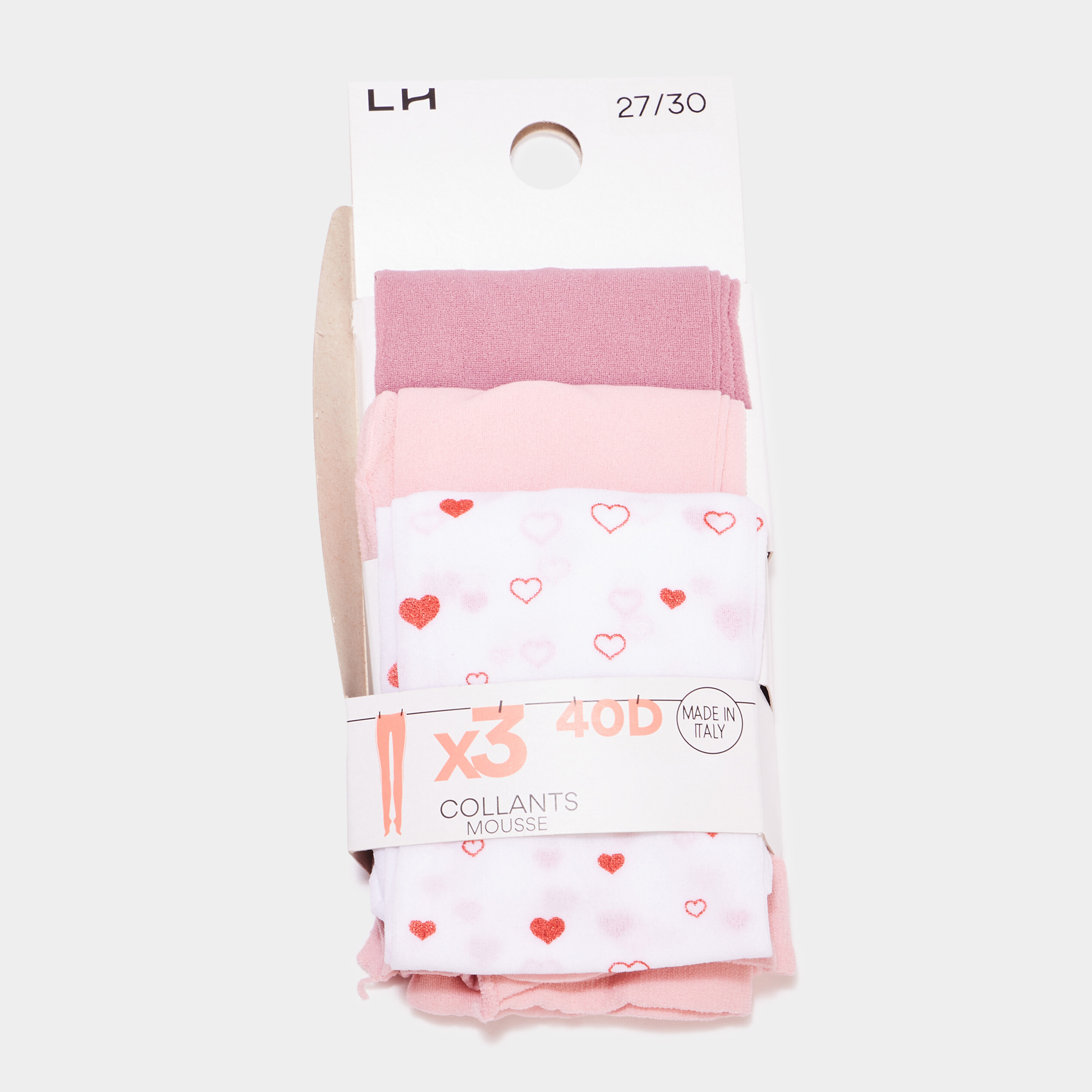 Lot 3 collants rose fille
