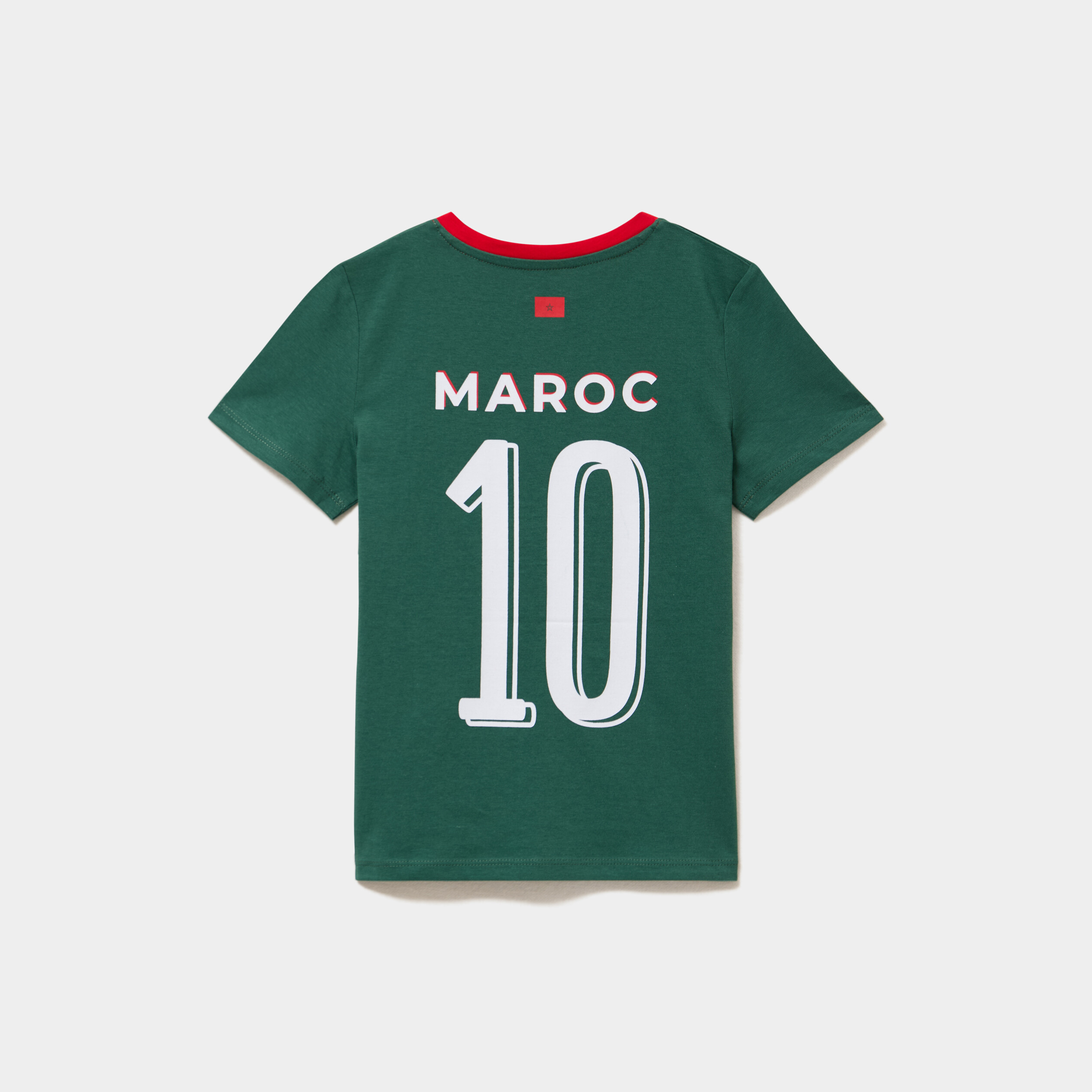 T-shirt maillot de football Maroc coton vert fille