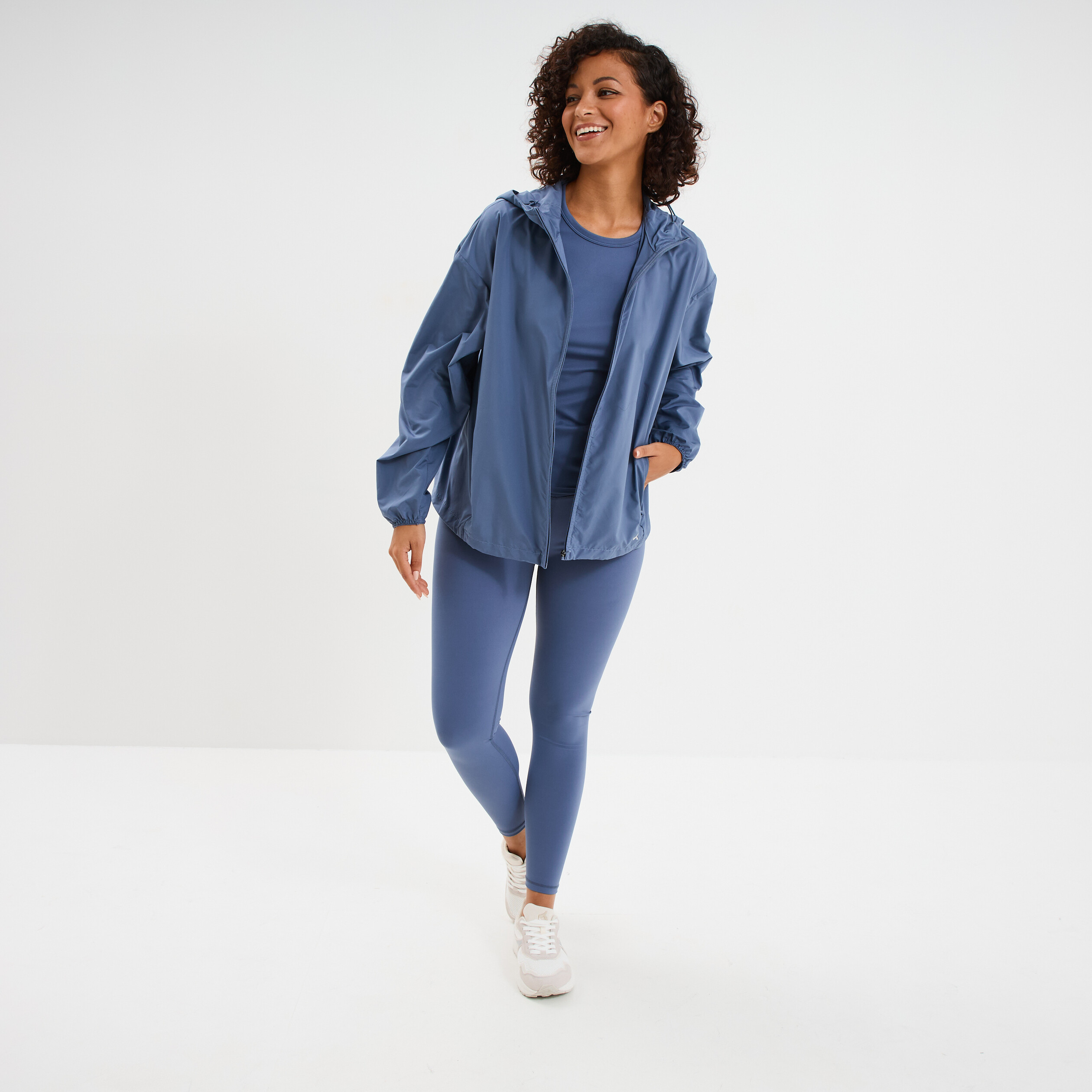 Legging de sport taille haute bleu fonc&eacute; femme