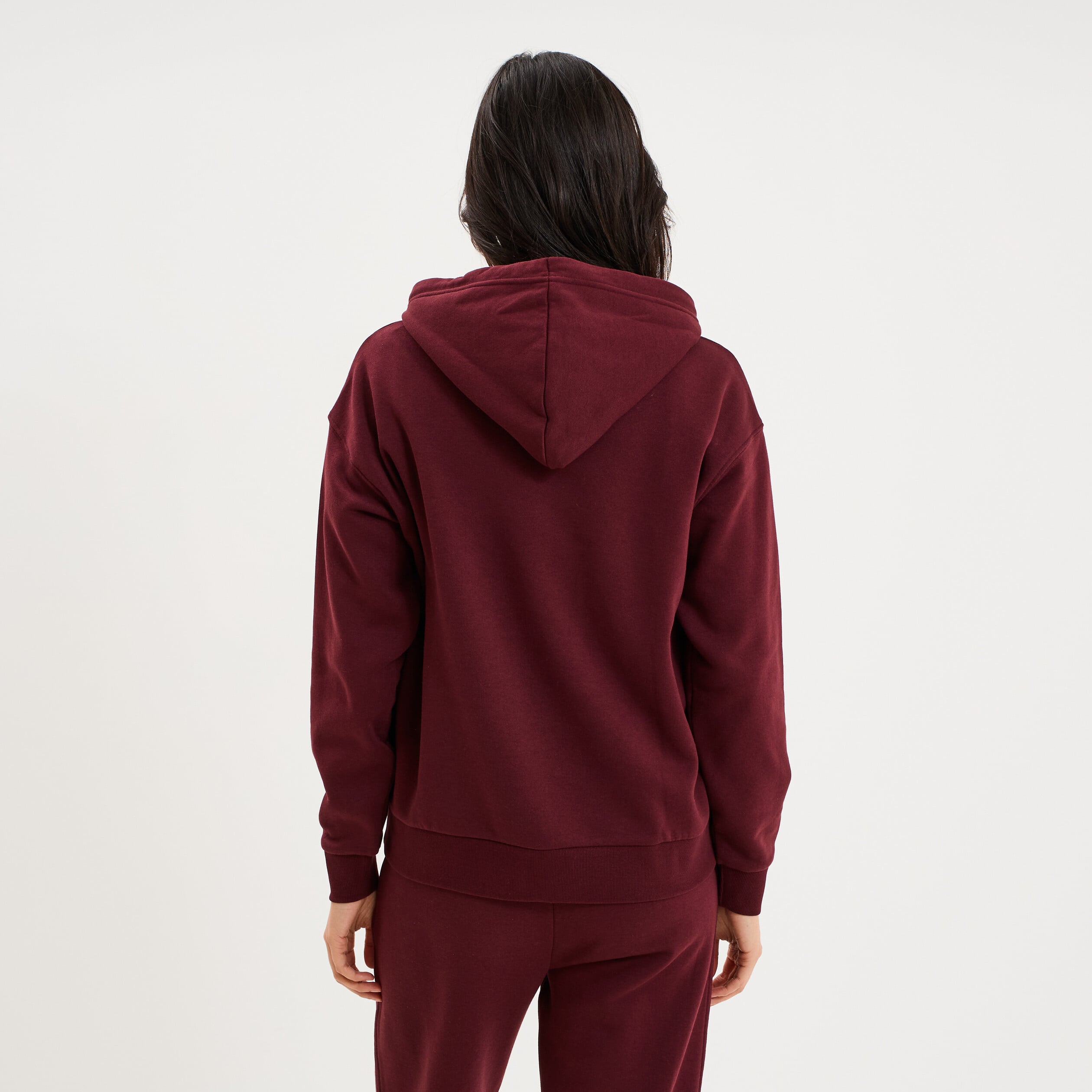 Sweat hoodie 1 poche &agrave; capuche violet fonc&eacute; femme