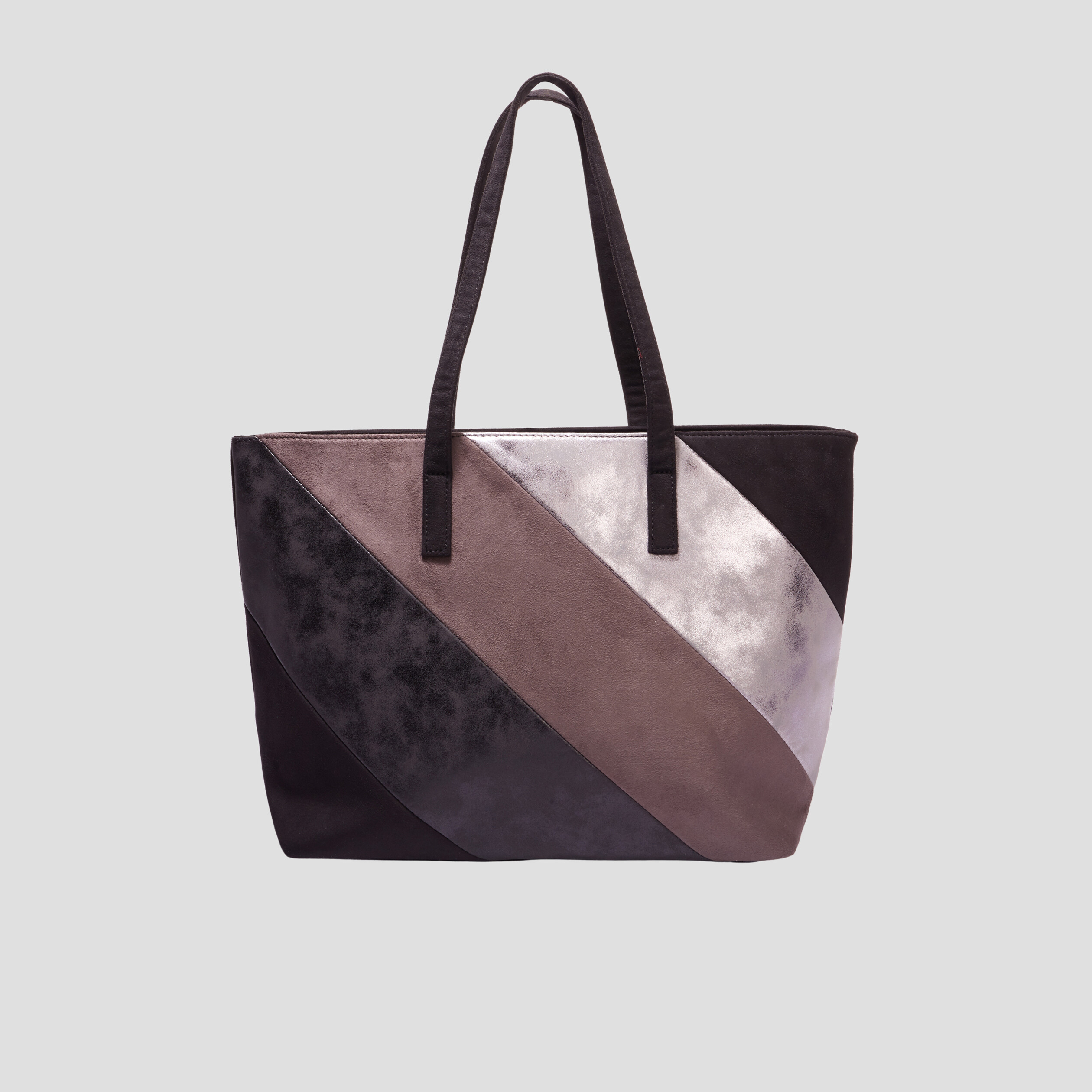 Sac shopper rectangulaire porté-épaule noir femme