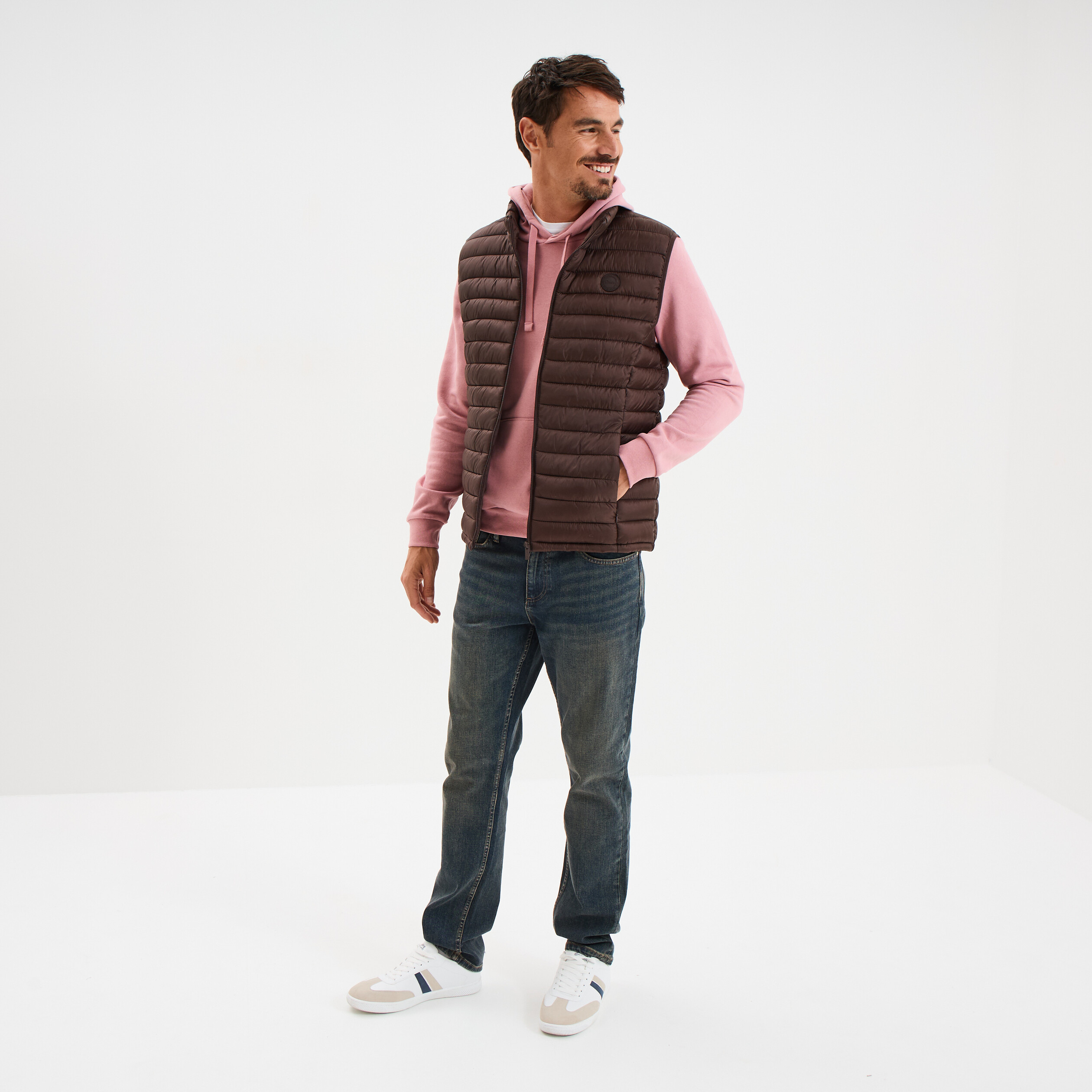 doudoune legere deperlante sans manches marron fonce homme Doudoune légère déperlante sans manches marron foncé homme