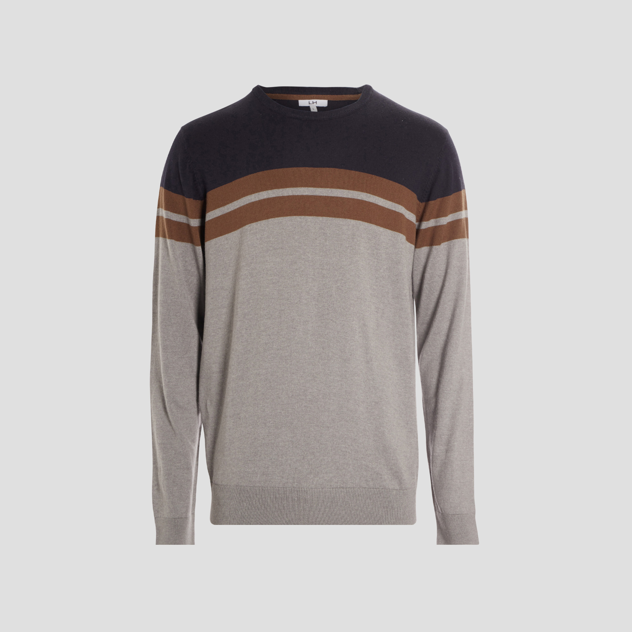 Pull manches longues gris homme