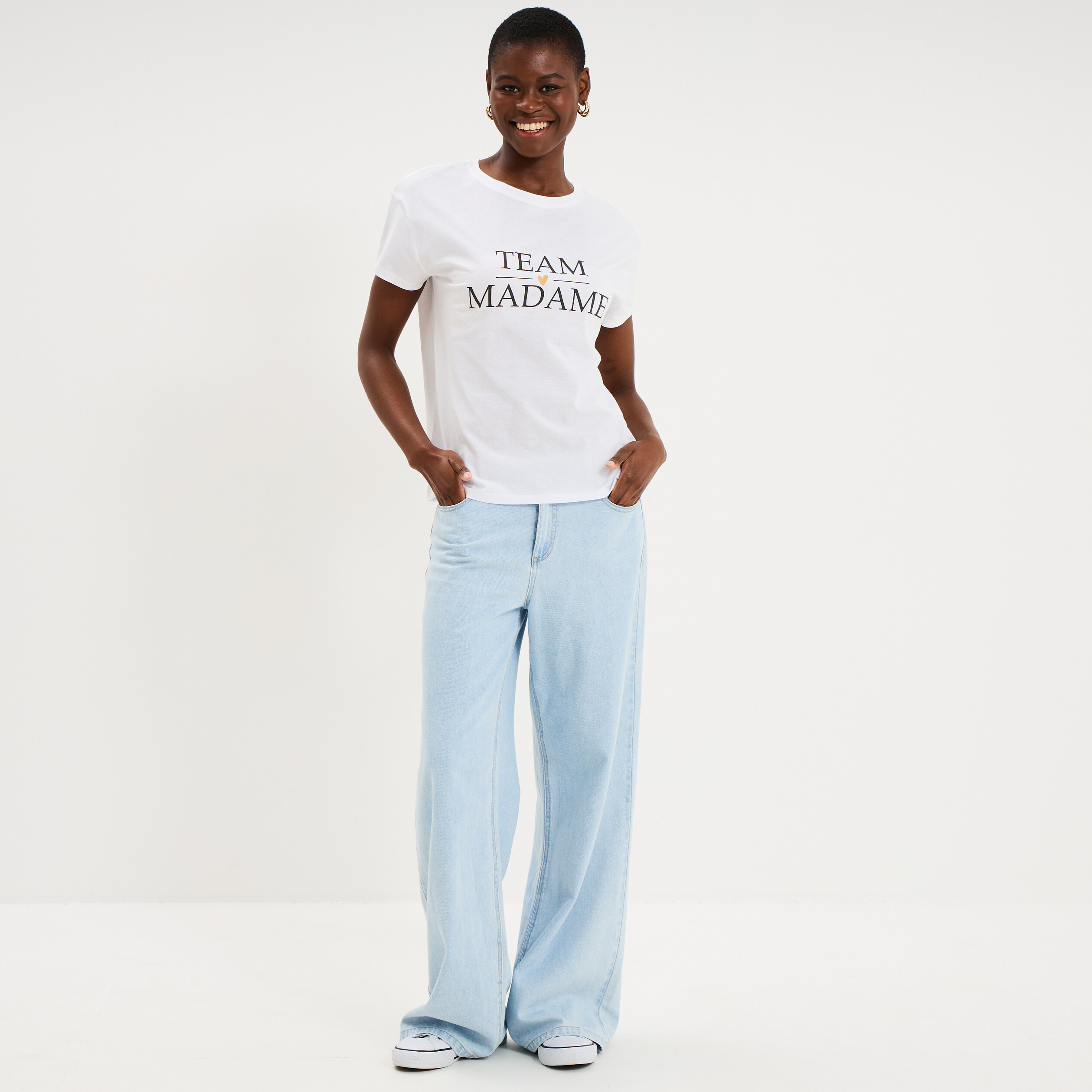T-shirt EVJF oversize coton blanc femme
