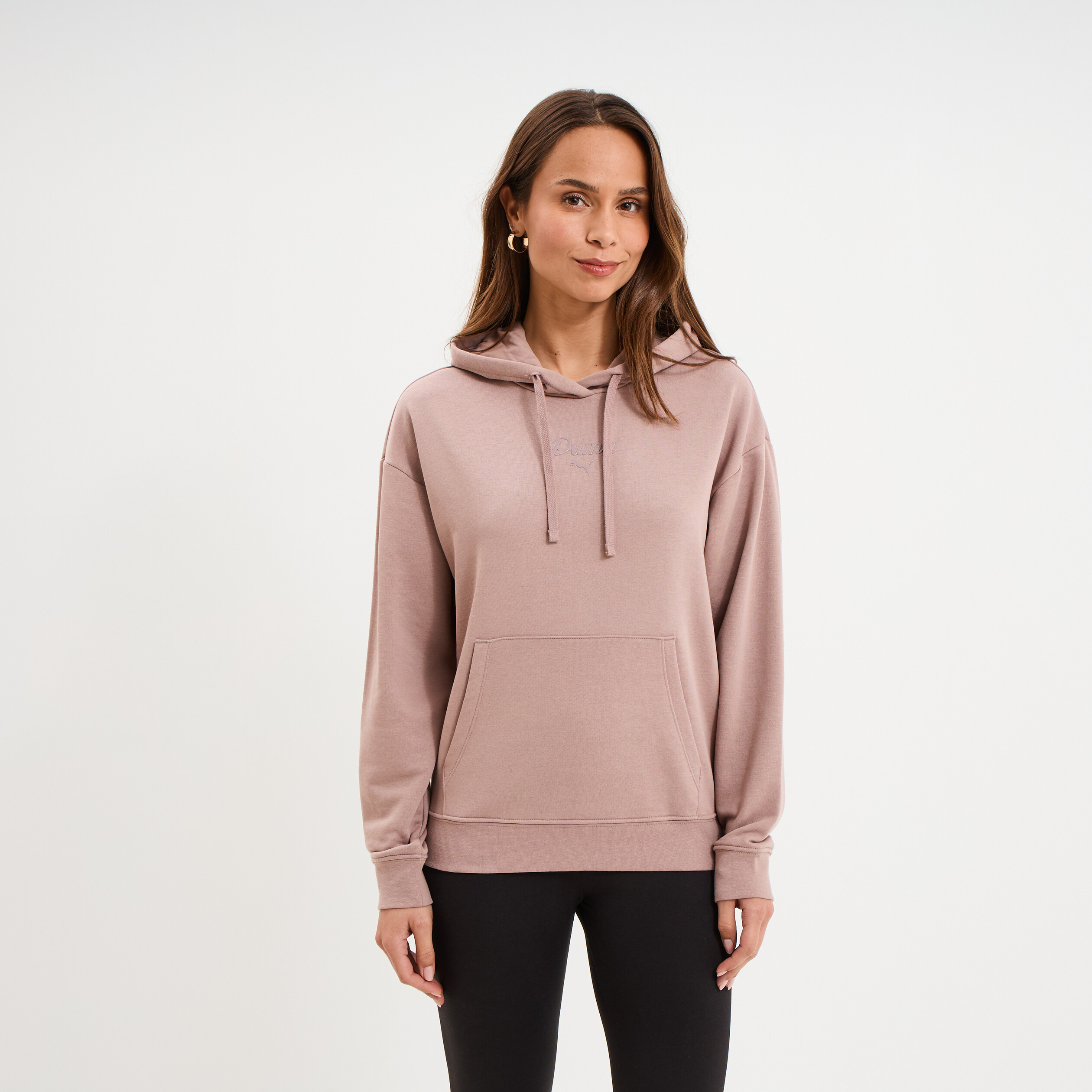 Sweat hoodie 1 poche &agrave; capuche Puma marron clair femme