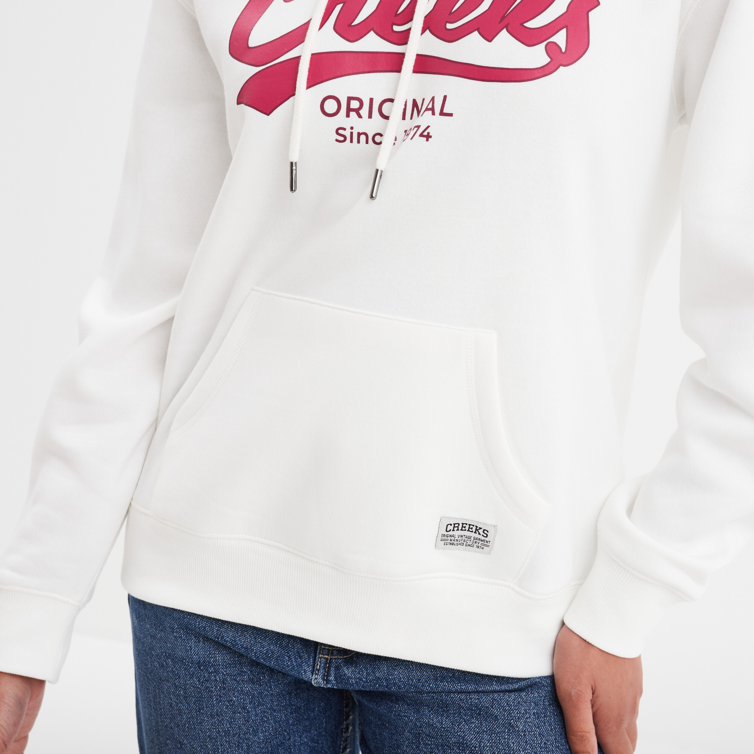 Sweat &agrave; capuche hoodie blanc femme