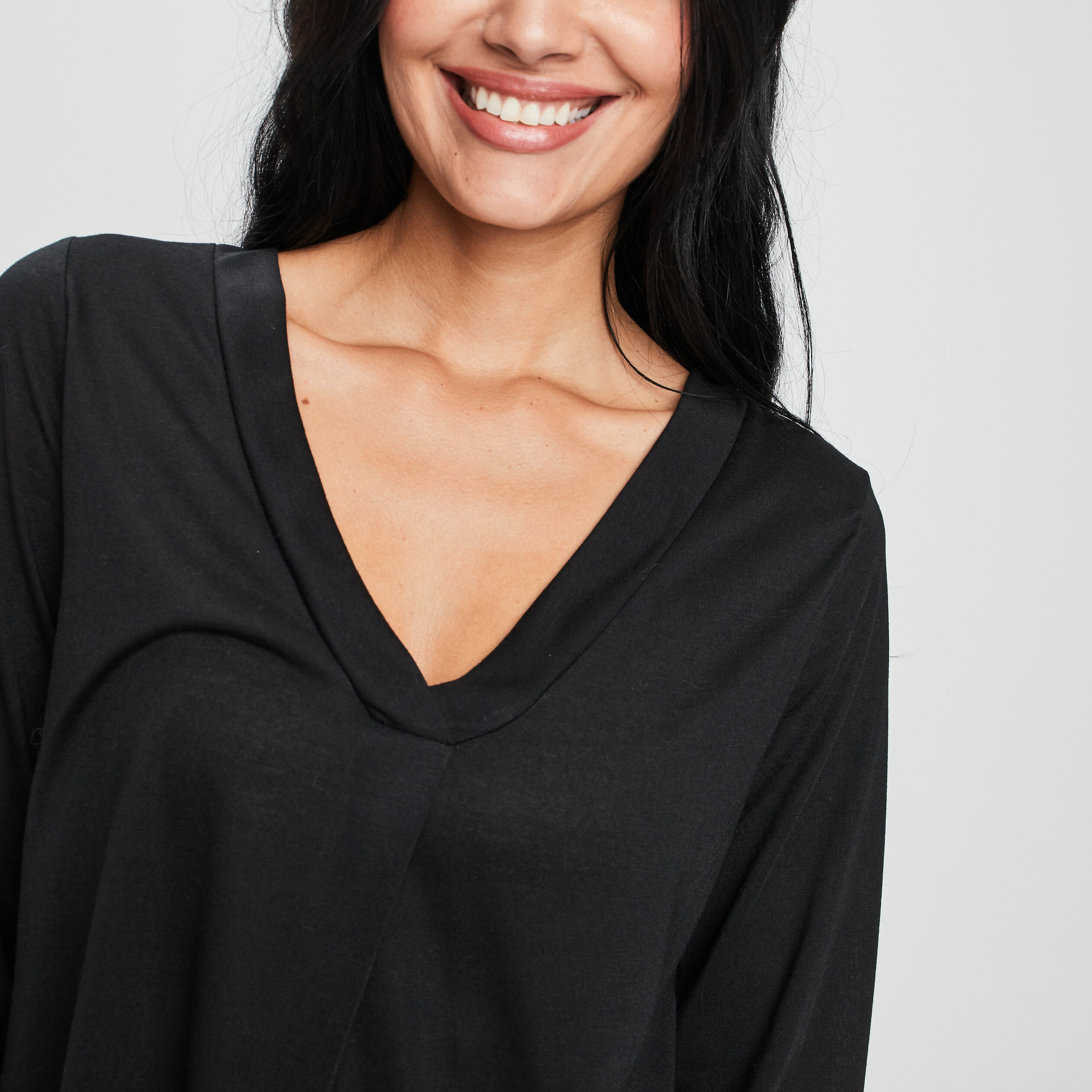 t shirt manches longues noir femme T-shirt manches longues noir femme