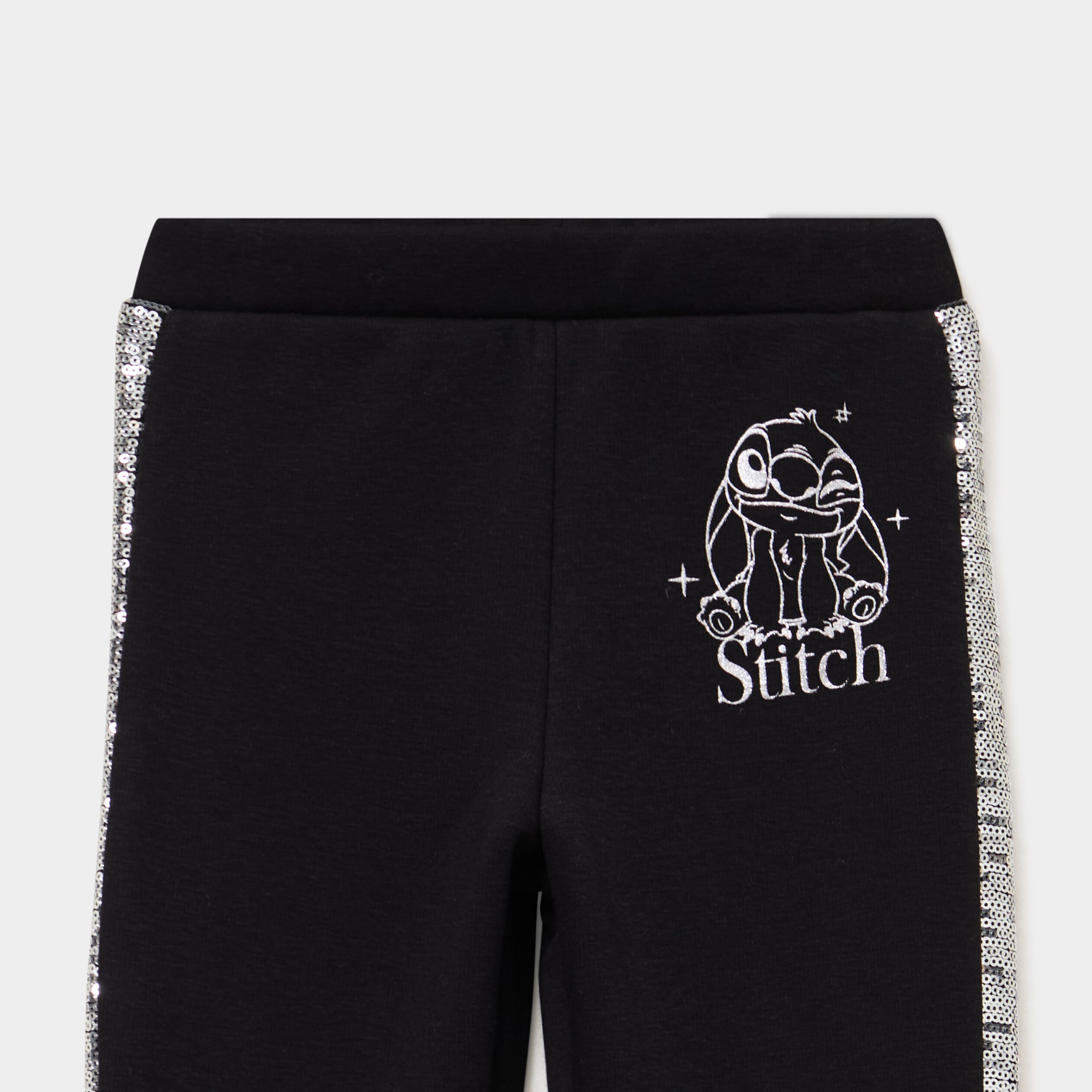 Legging ajust&eacute; &agrave; paillettes Stitch noir fille